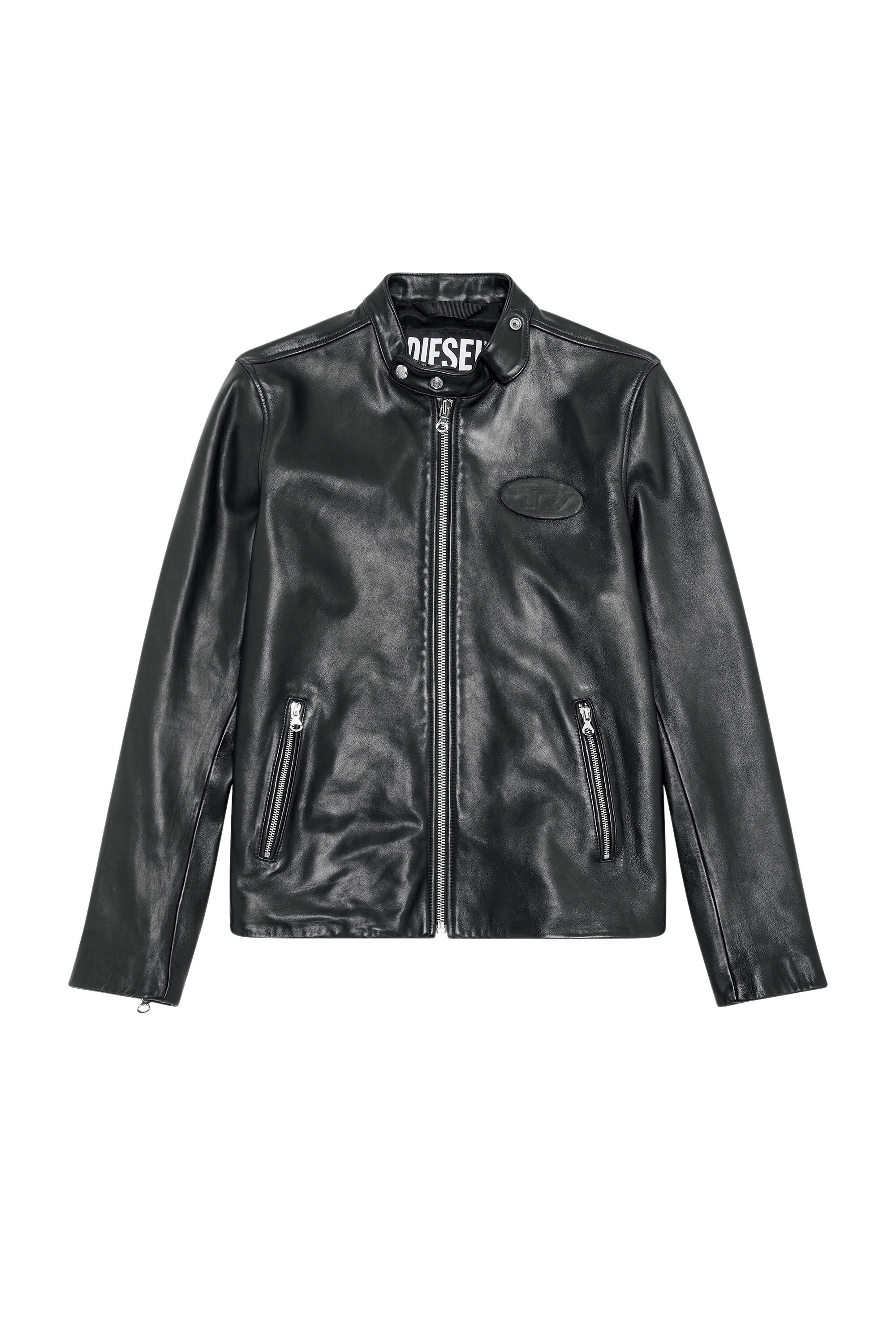 Distressed black leather motorcycle jacket hotsell