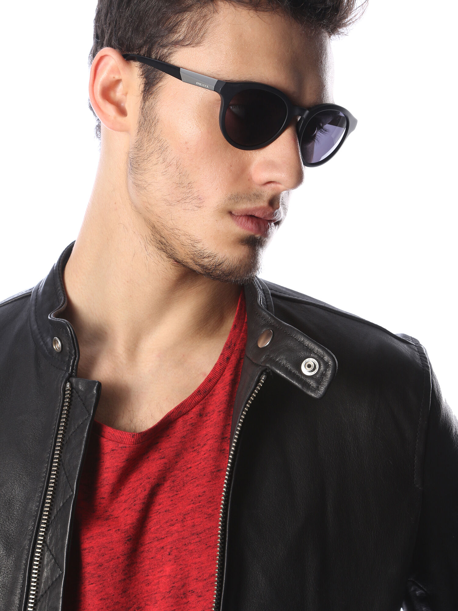 Diesel - DM0186, Unisex's Full rim shape eyewear with metal plaque in Black - 4