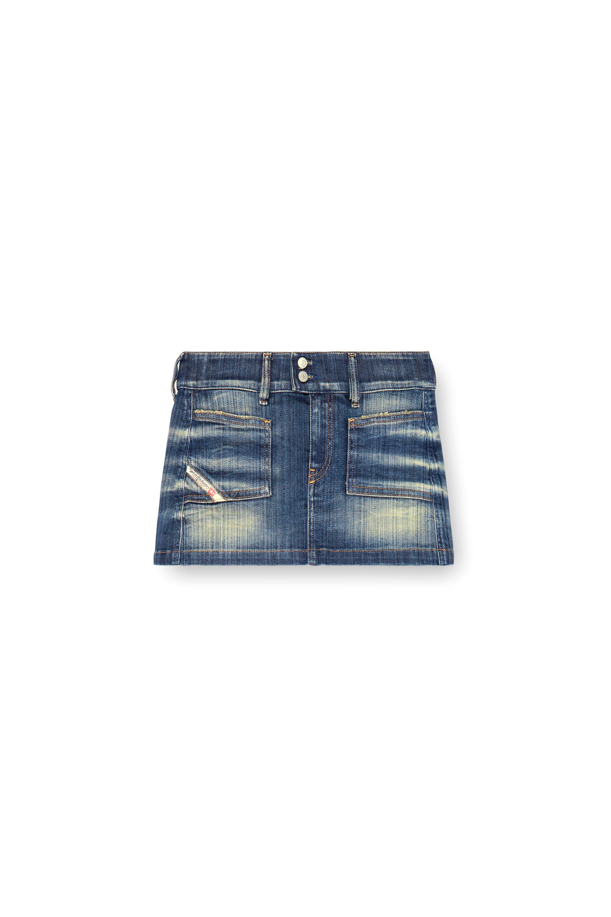 Diesel - DE-HUSH-MINI, Woman's Mini skirt in denim in Medium blue - 2