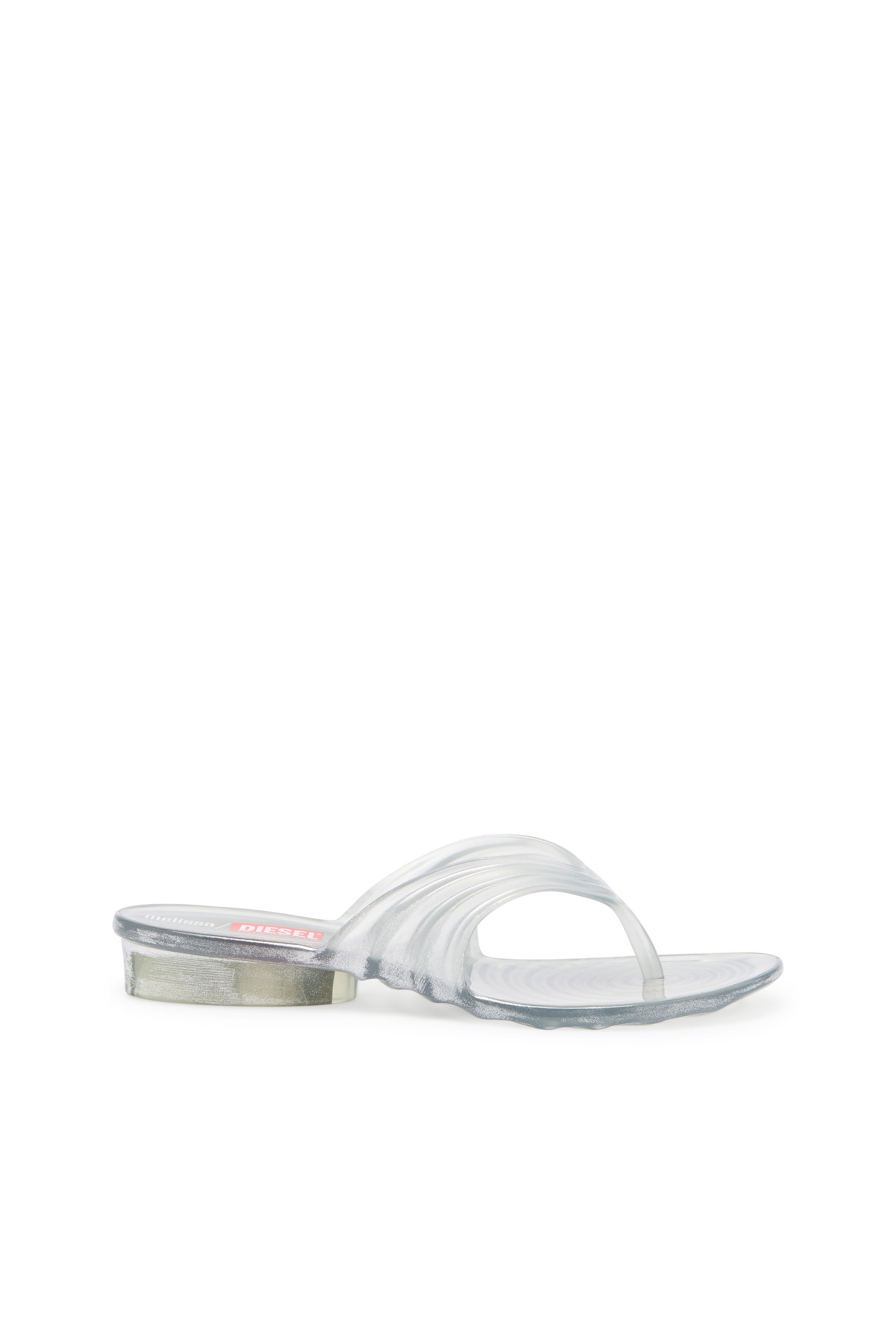 Diesel - MELISSA QUANTUM THONG, Woman's Sculptural flip-flops in Melflex&reg; in Silver - 1