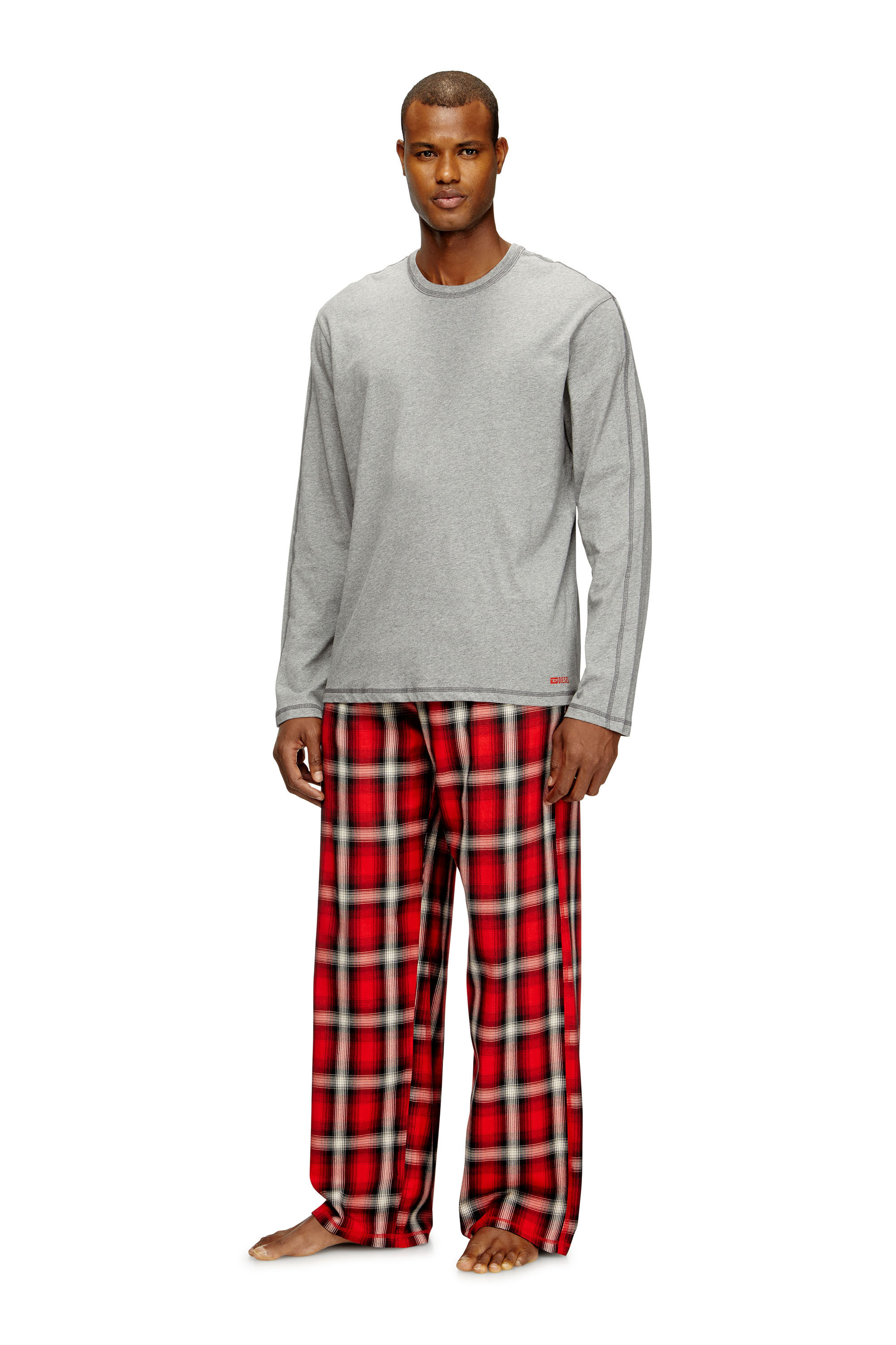 Diesel - KIT-LIAM, Man's Cotton pajama set with check pants in null - 1