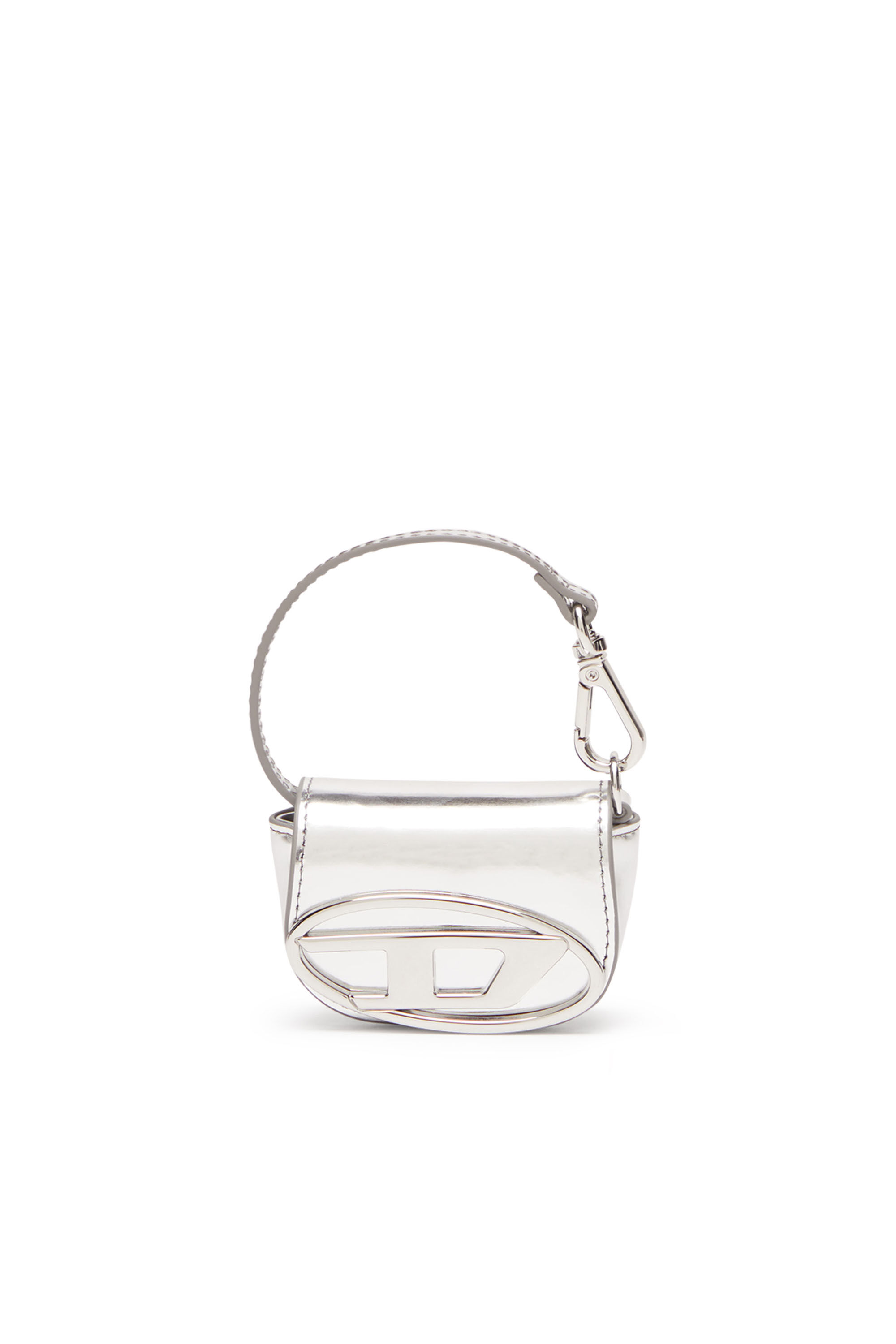 【DIESEL】1DR Charm Keyring Silver Women's Bag charm in metallic leather | Silver | Diesel