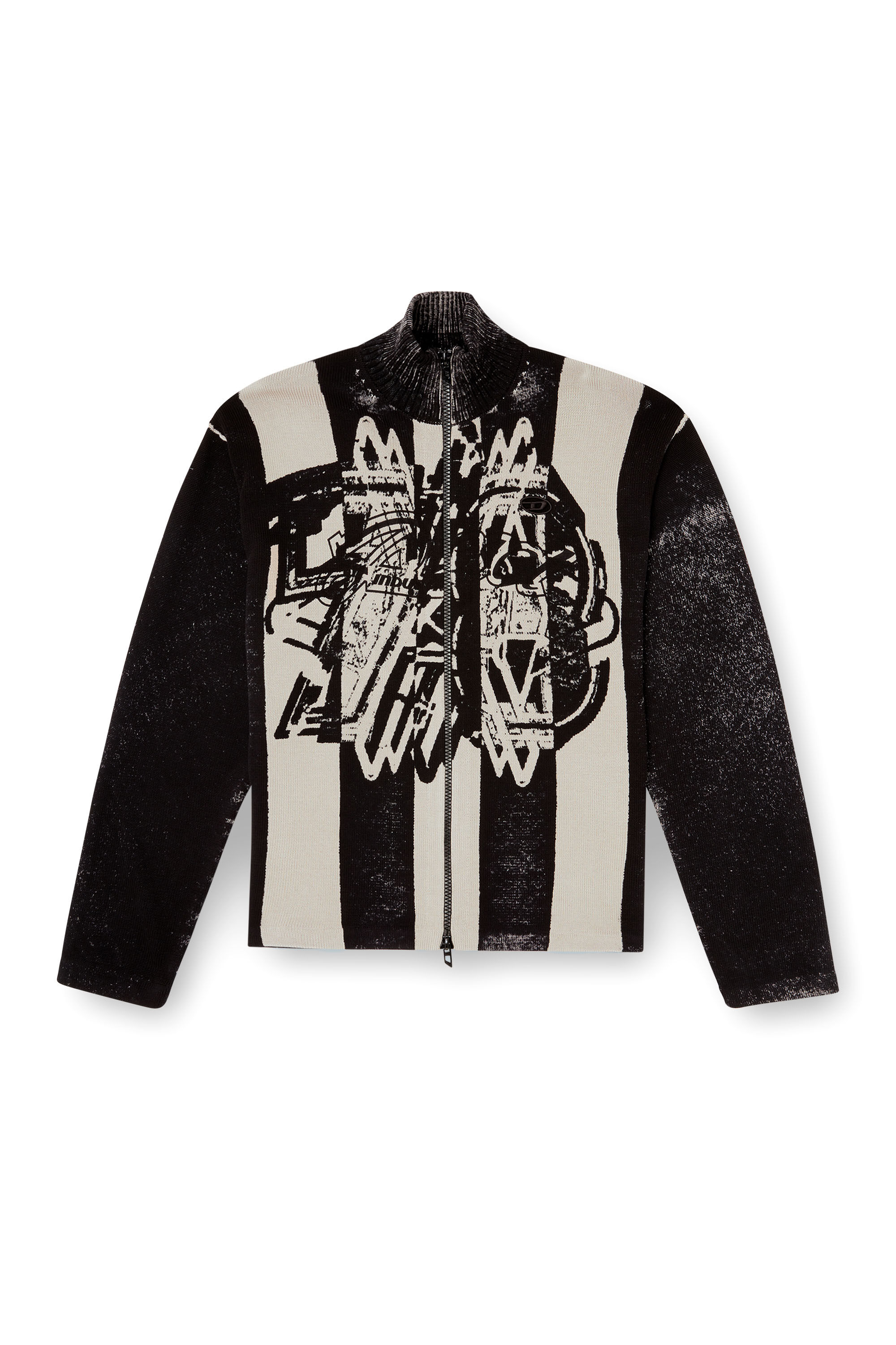 Diesel - K-OLIBA-JKT, Man's Inside-print striped zipped cardigan in null - 2