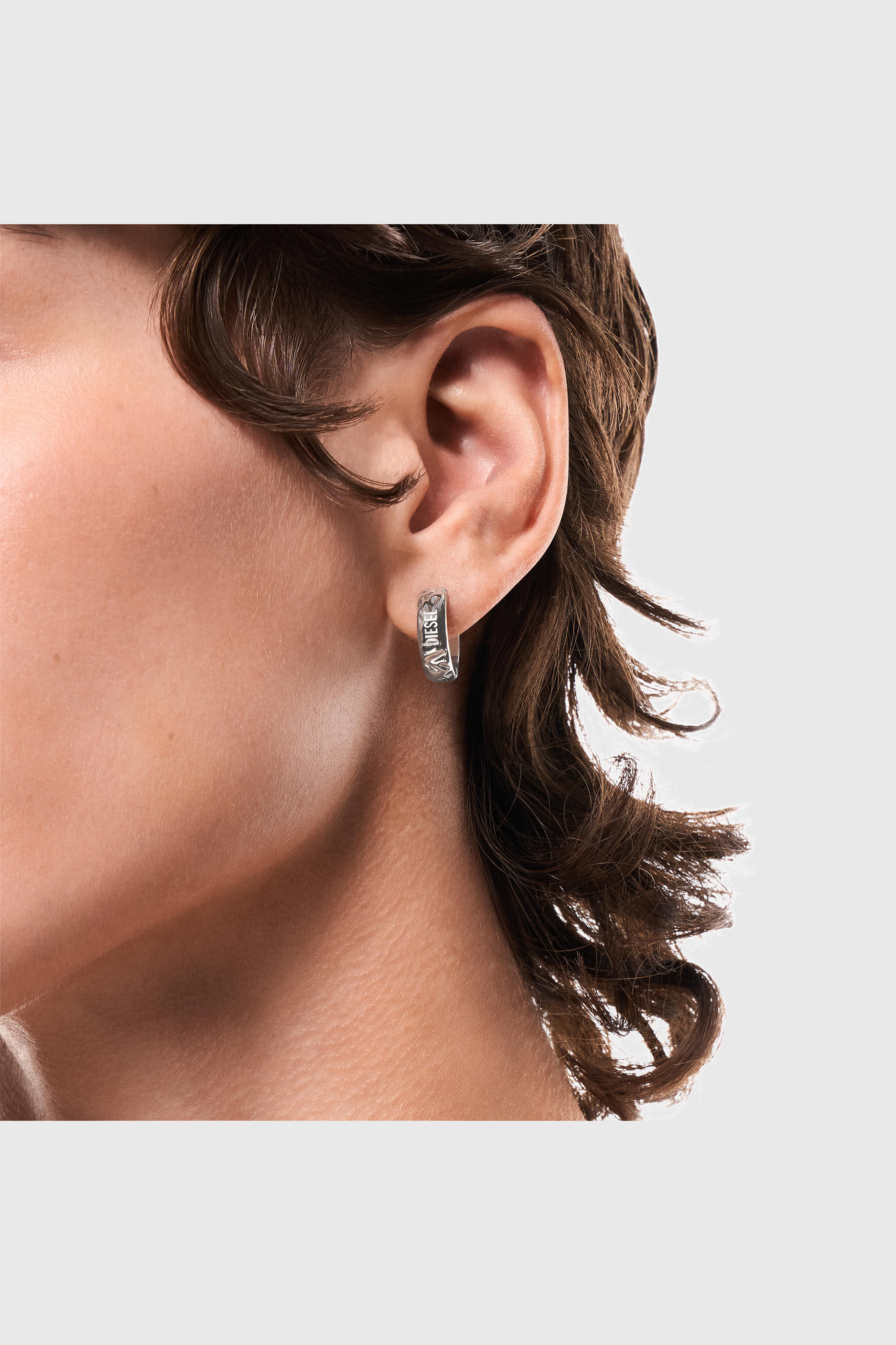 Diesel - DX1730040, Unisex's Stainless Steel Hoop Earring in Silver - 4