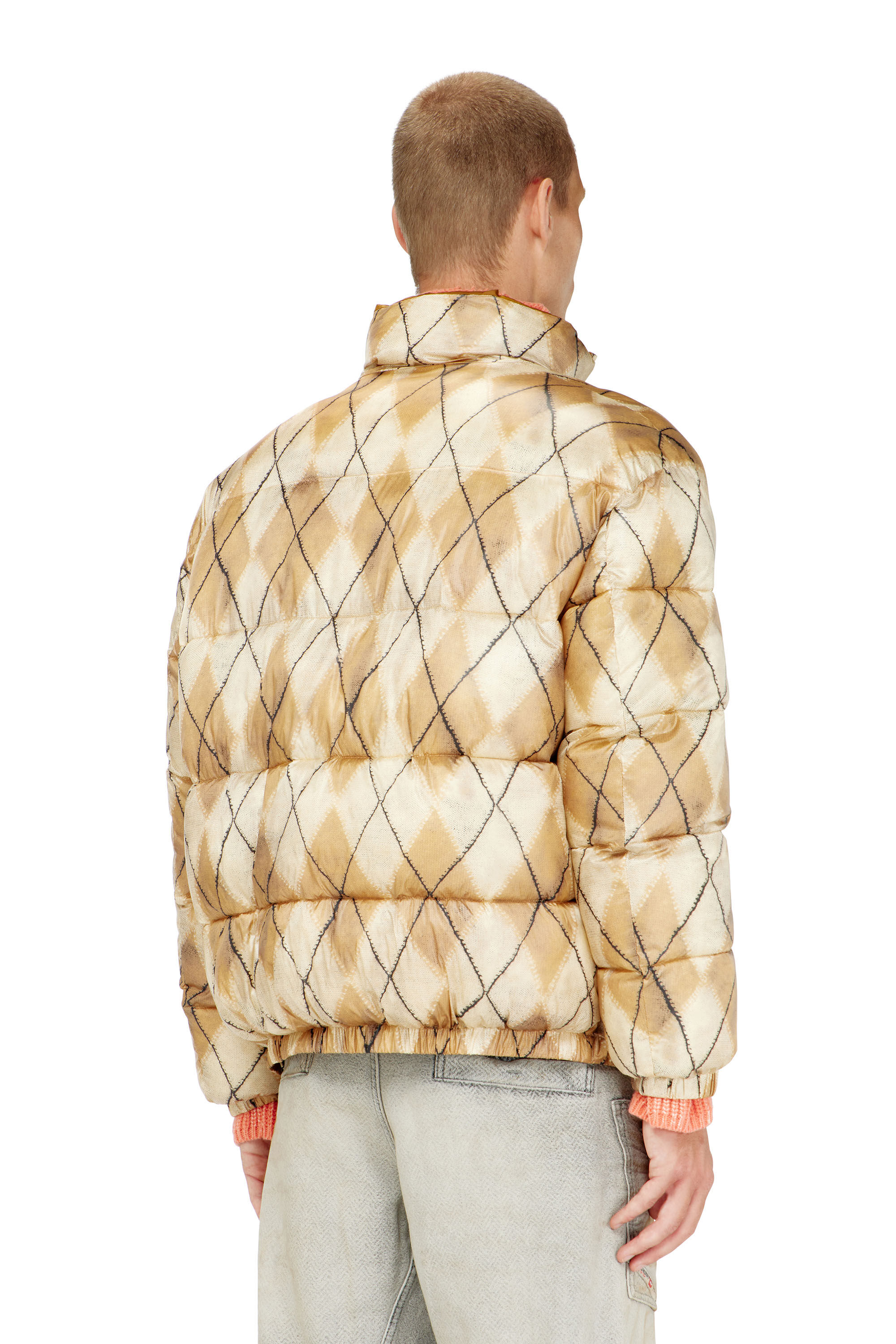 Diesel - W-BOURB-DLCK, Man's Reversible puffer jacket with argyle print in null - 4