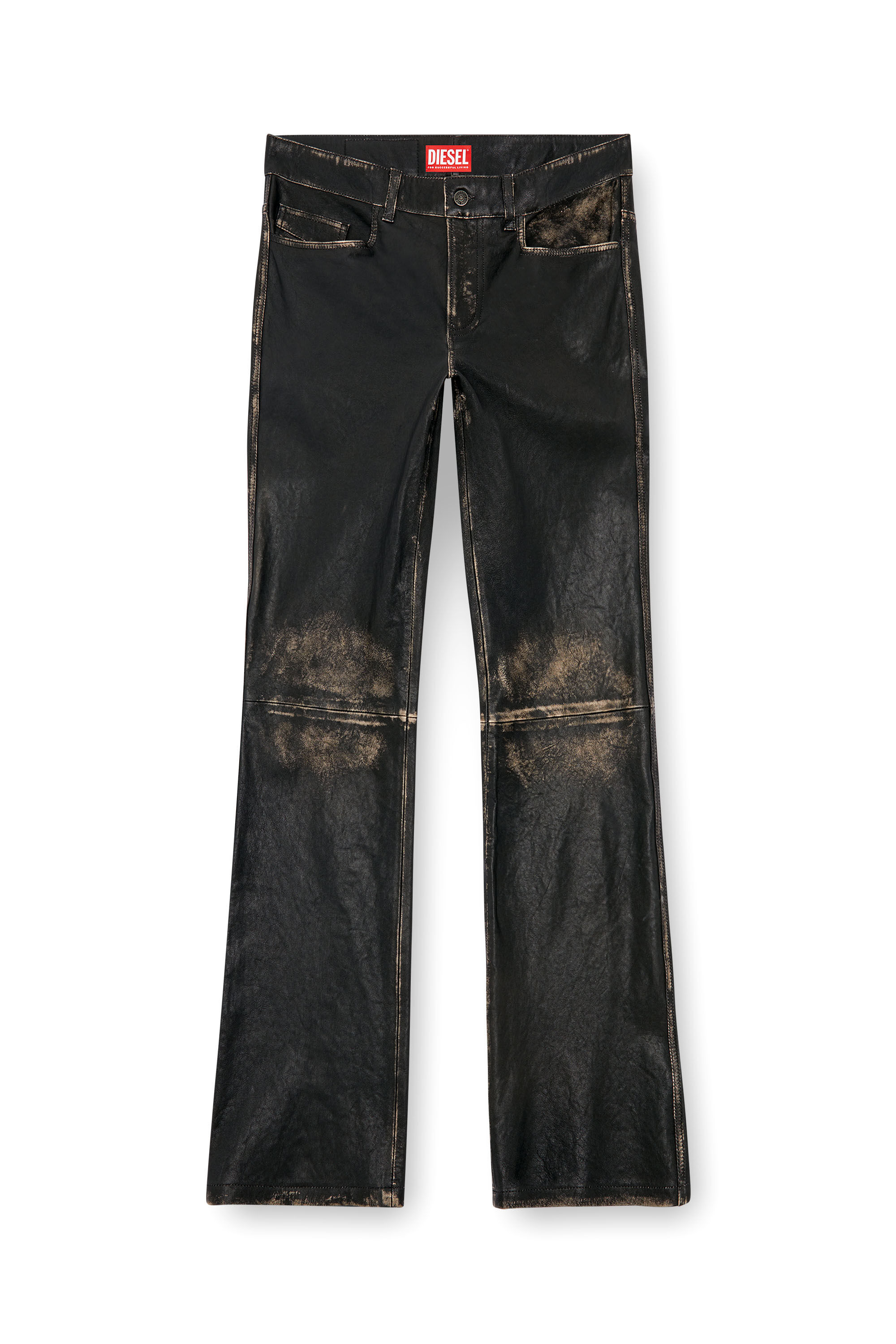 Men's Distressed leather pants | Black | Diesel Men's Distressed leather pants | Black | Diesel