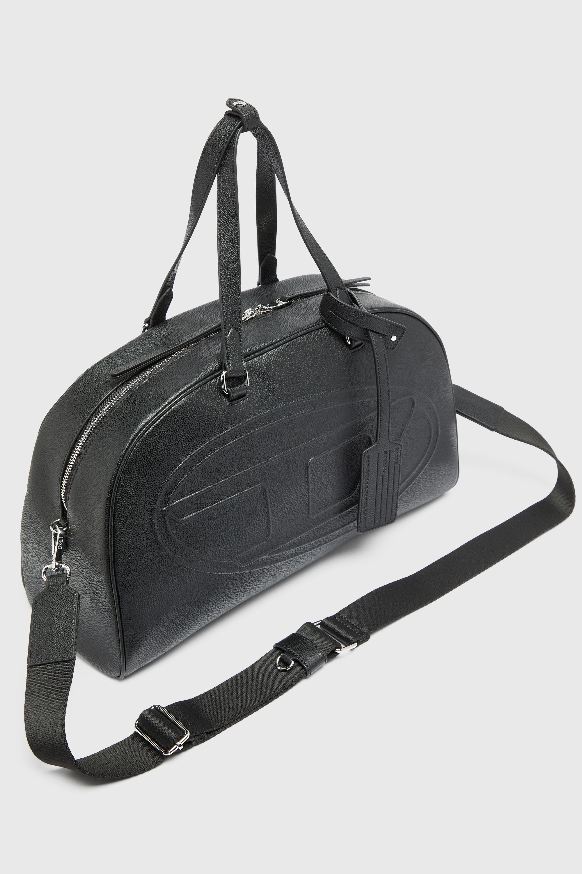 Diesel - 1DR DOME DUFFLE, Unisex's 1DR Dome - Leather travel bag with Oval D logo in Black - 5