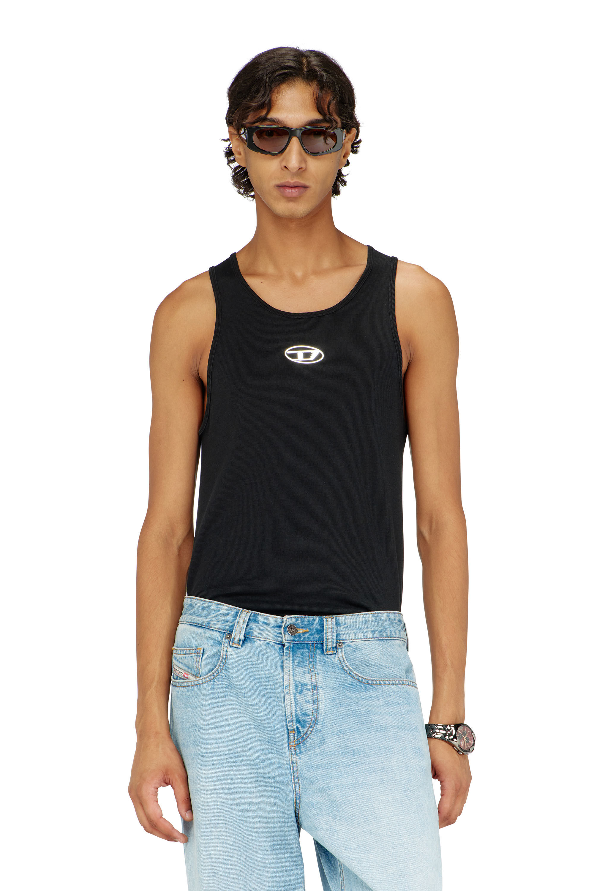 Diesel - T-LIFTY-IOD, Man's Cotton tank top with logo in Black - 3