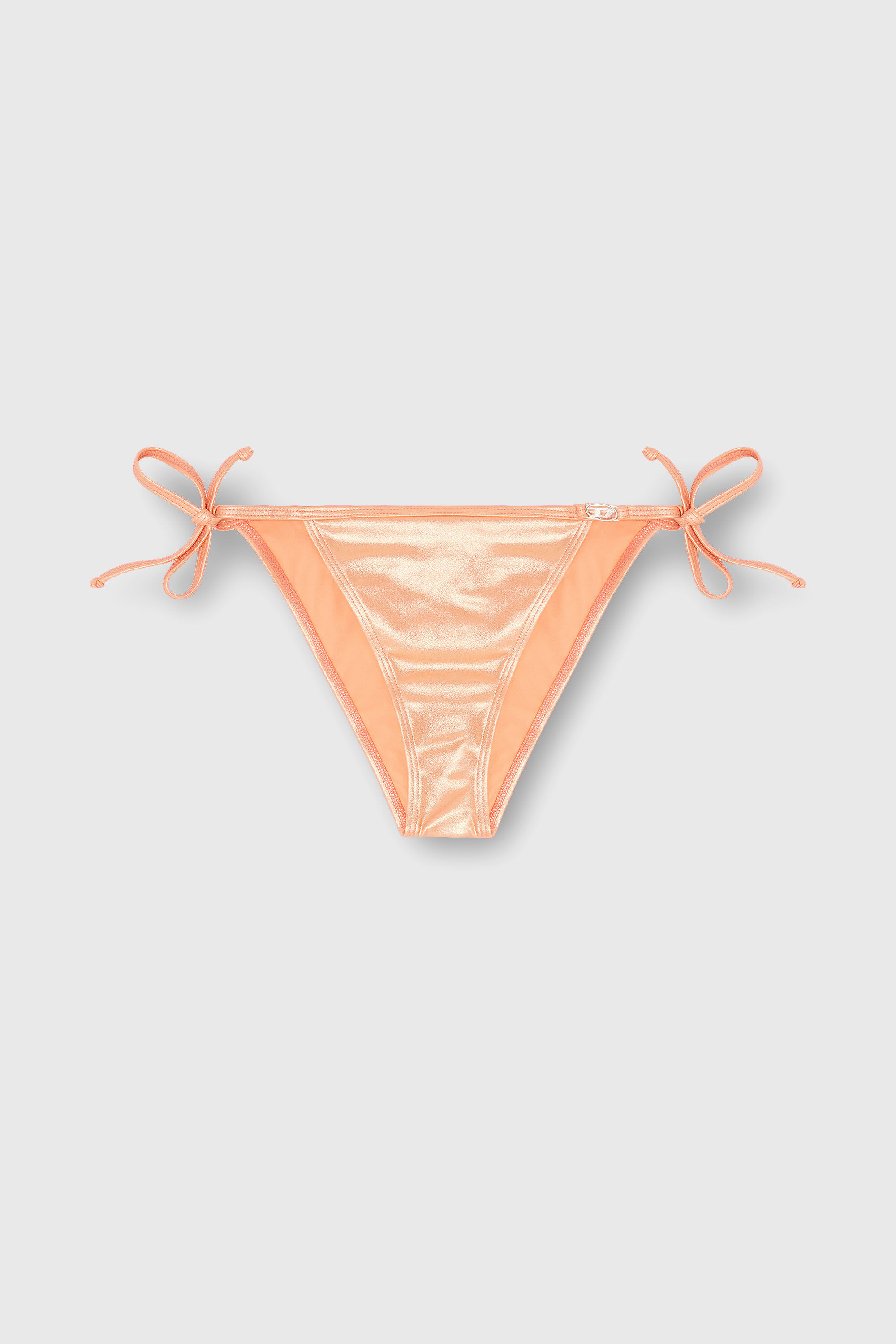 Diesel - BRIGITTES-DNM, Woman's Side-tie bikini bottoms in shimmery fabric in Peach - 4