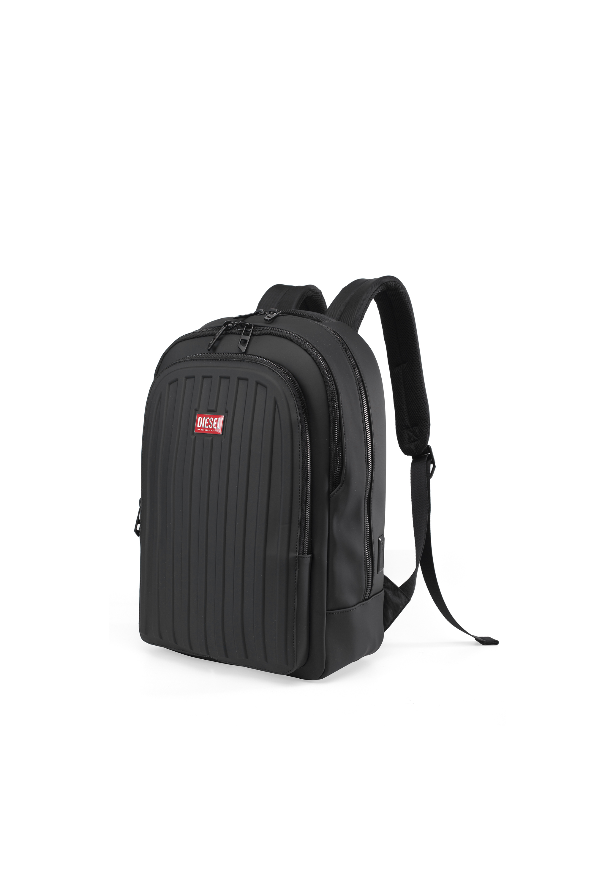 Diesel - DIESEL ALUMINUM BACKPACK DSB003, Unisex's Functional business backpack in Black - 5
