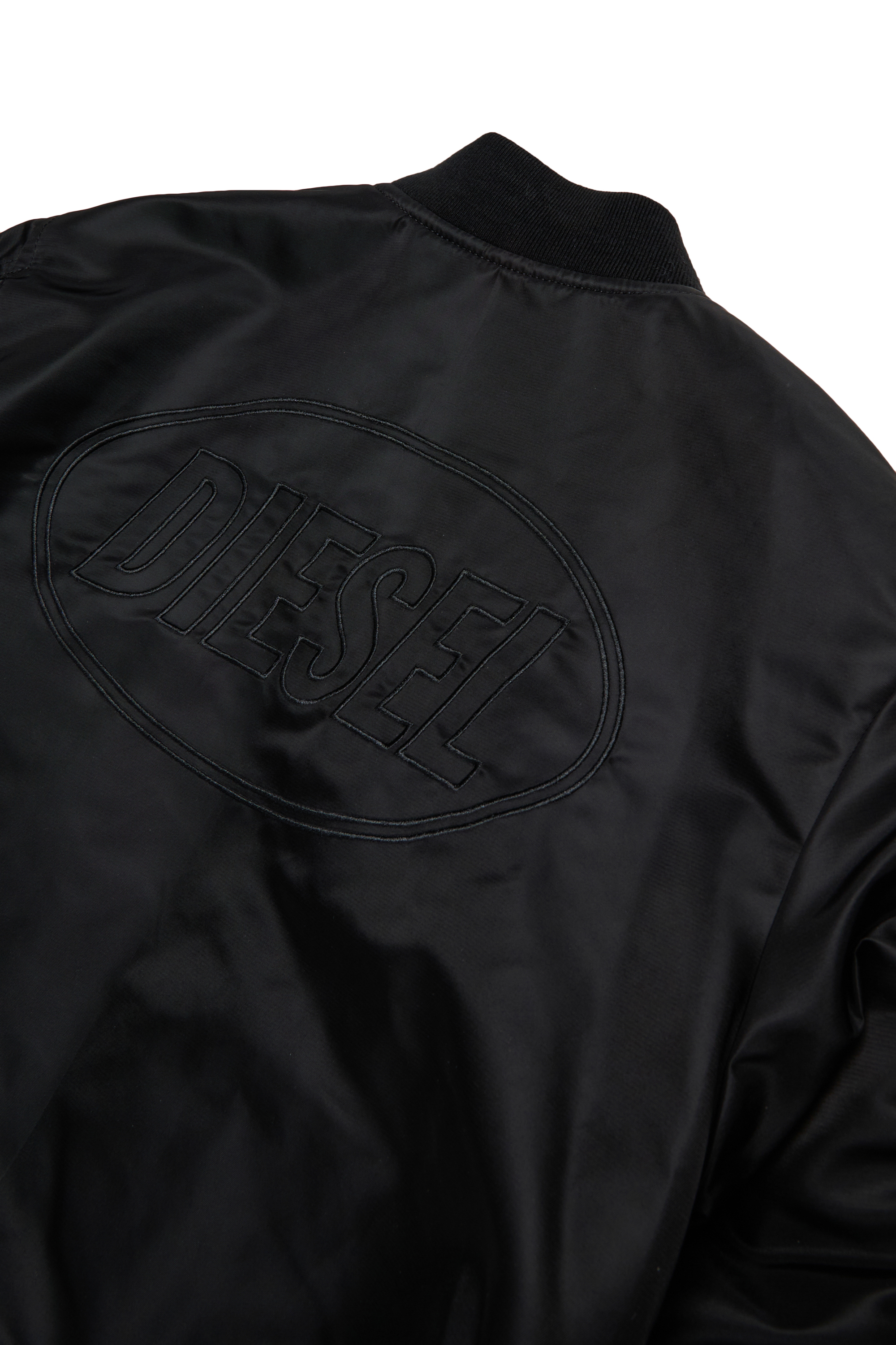 Diesel - JHELD, Man's Nylon bomber jacket with embroidered logo in Black - 4