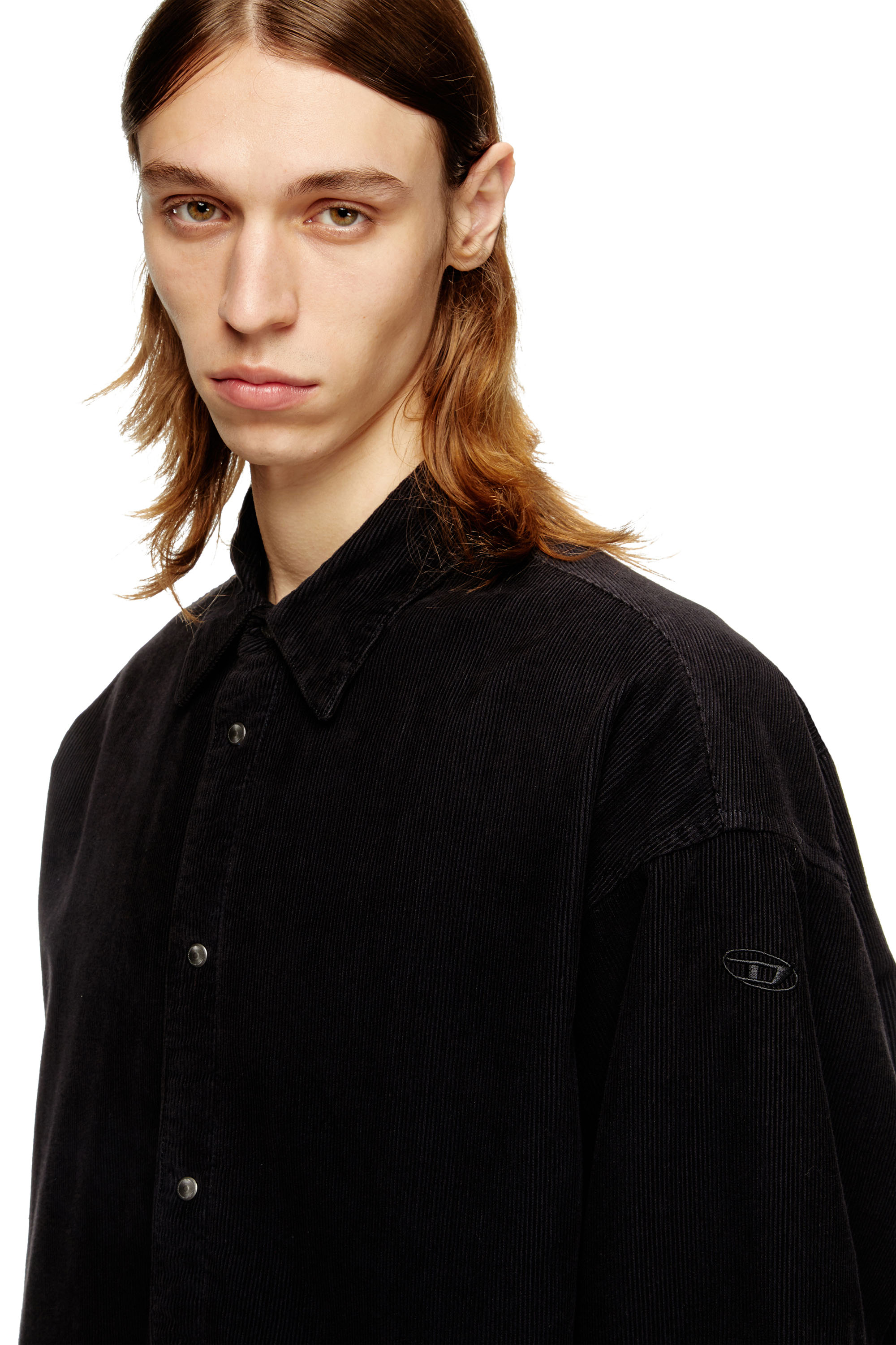 Diesel - S-BAGGY-PADD-HGBK, Man's Cotton shirt with Oval D embroidery in Black - 5
