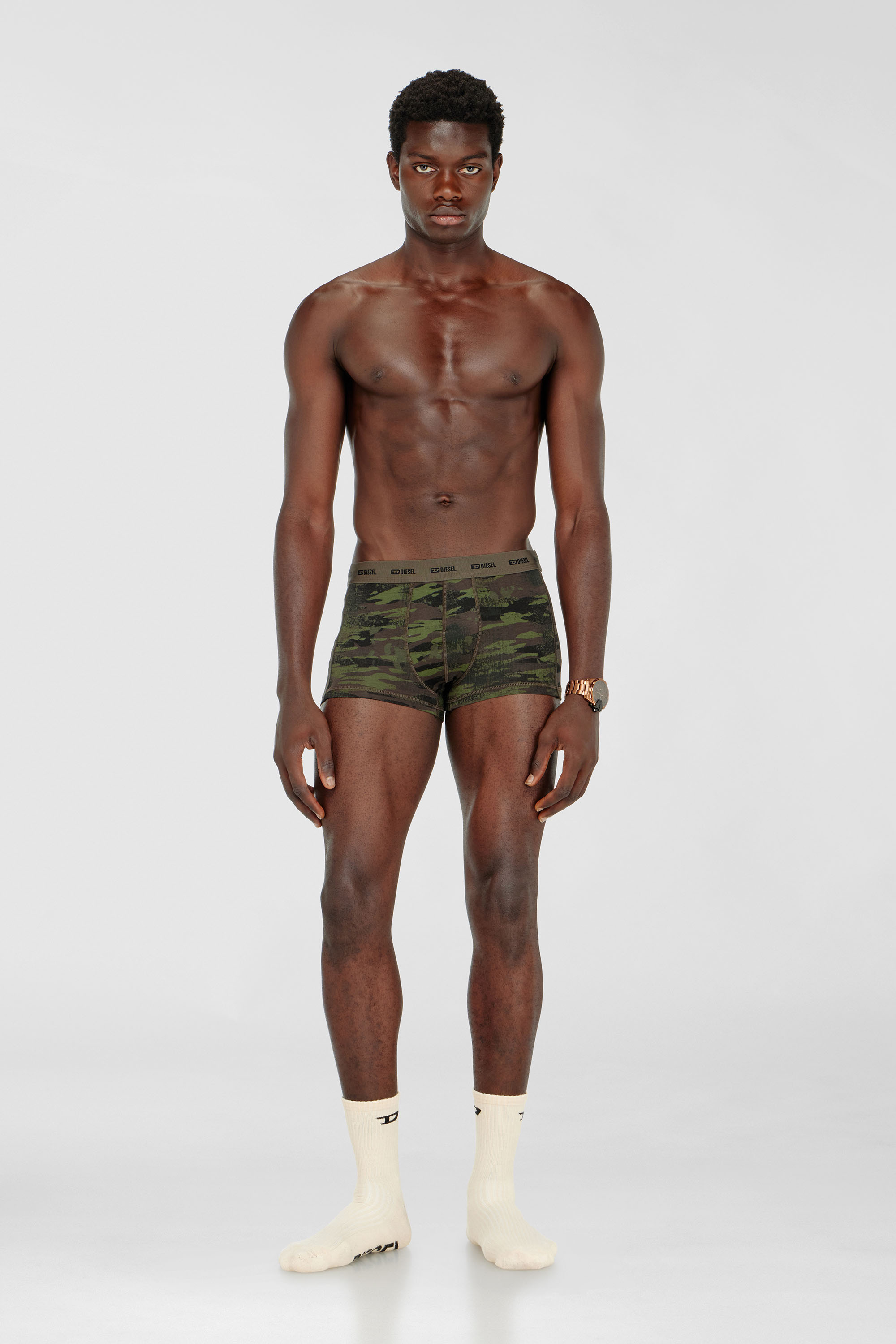 Diesel - DAMIEN-UTLT-3PACK, Man's Three-pack of boxer briefs plain and camo in Black/Green - 2