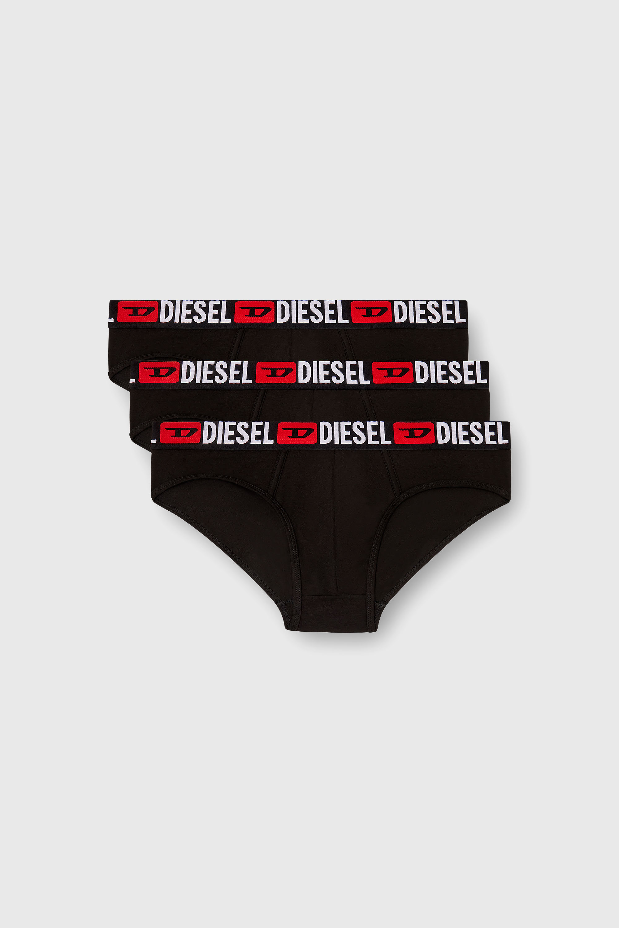 Diesel - UMBR-ANDRETHREEPACK, Man's Three-pack of solid-colour briefs in Black - 1