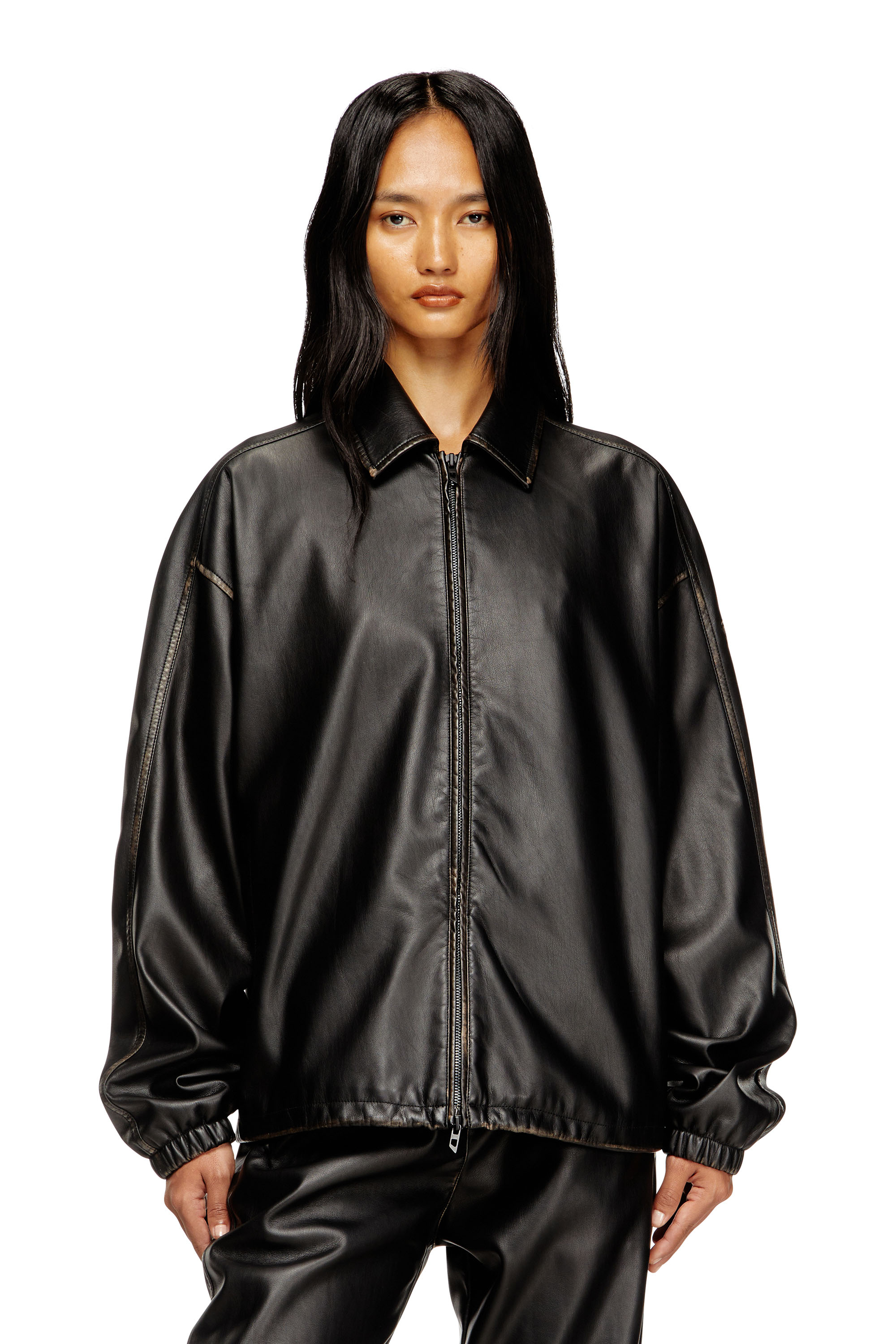 Diesel - J-AKE, Unisex's Jacket in treated technical fabric in Black - 1