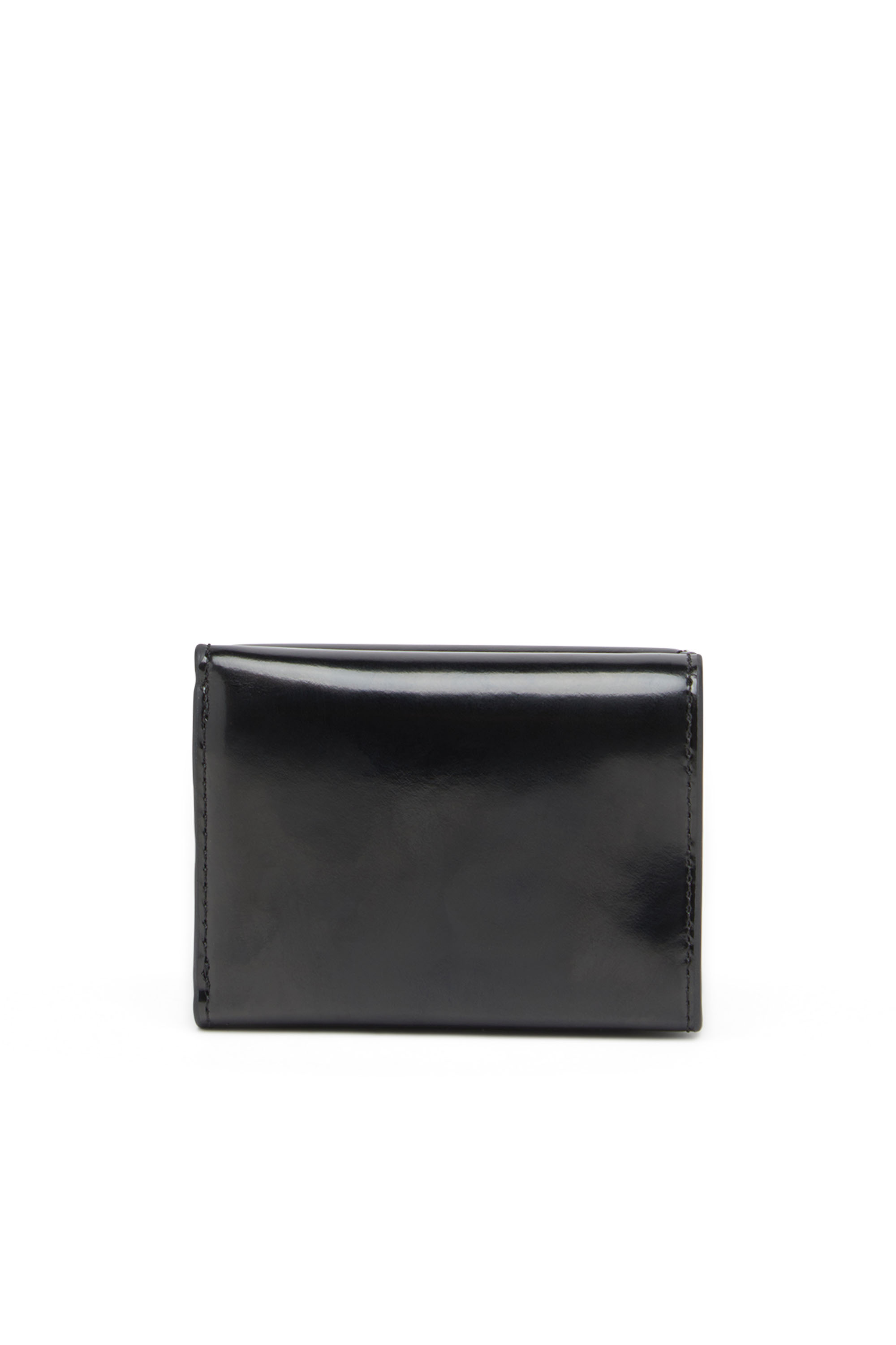 Diesel - 1DR TRI FOLD COIN XS II, Woman's Tri-fold wallet in mirrored leather in Black - 2