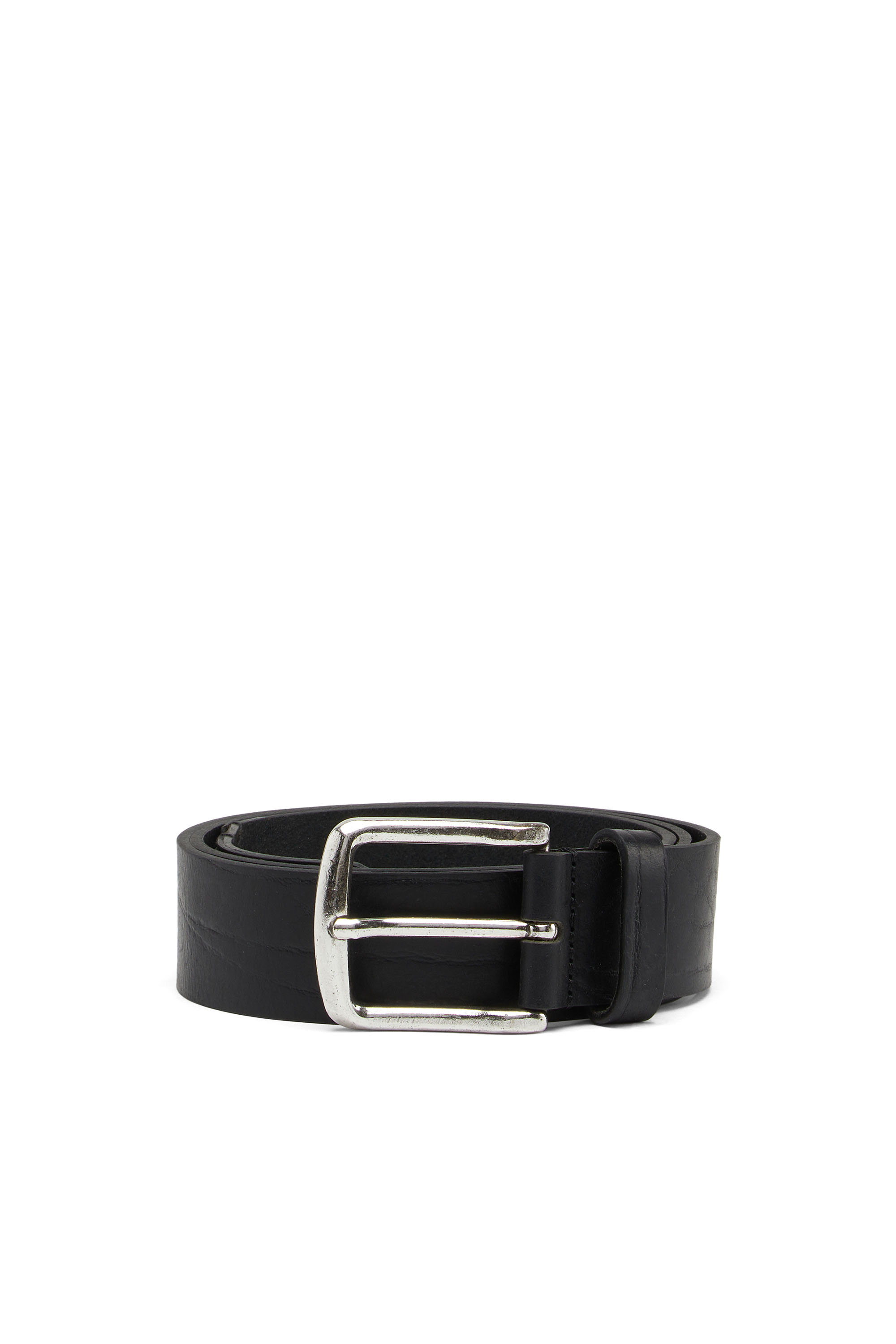 B-LINE, Black Diesel - B-LINE, Man's 3.9cm treated leather belt with diesel logo in Black - 1