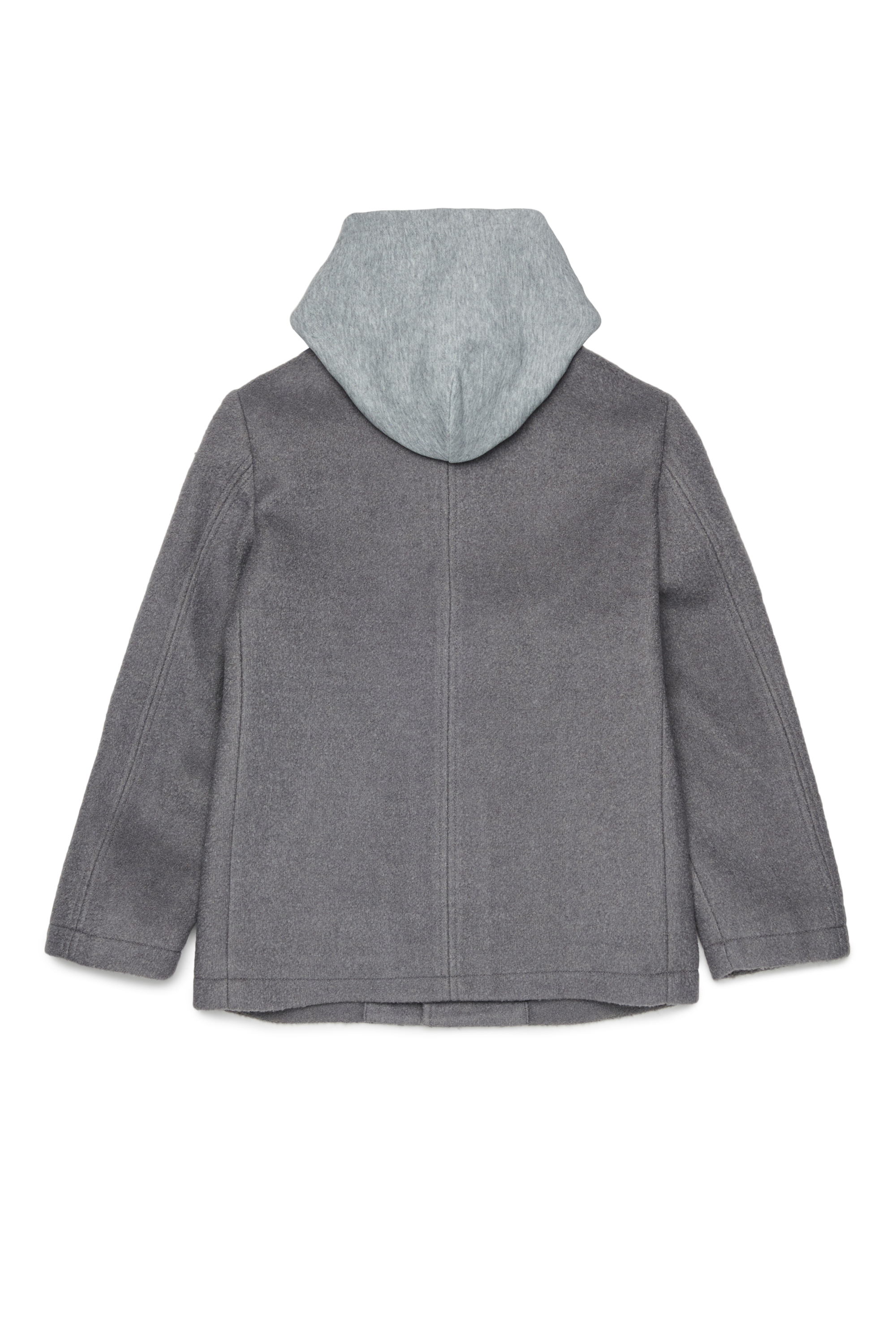 Diesel - JASTONEOUT, Man's Wool-blend coat with detachable hood in Dark grey - 2