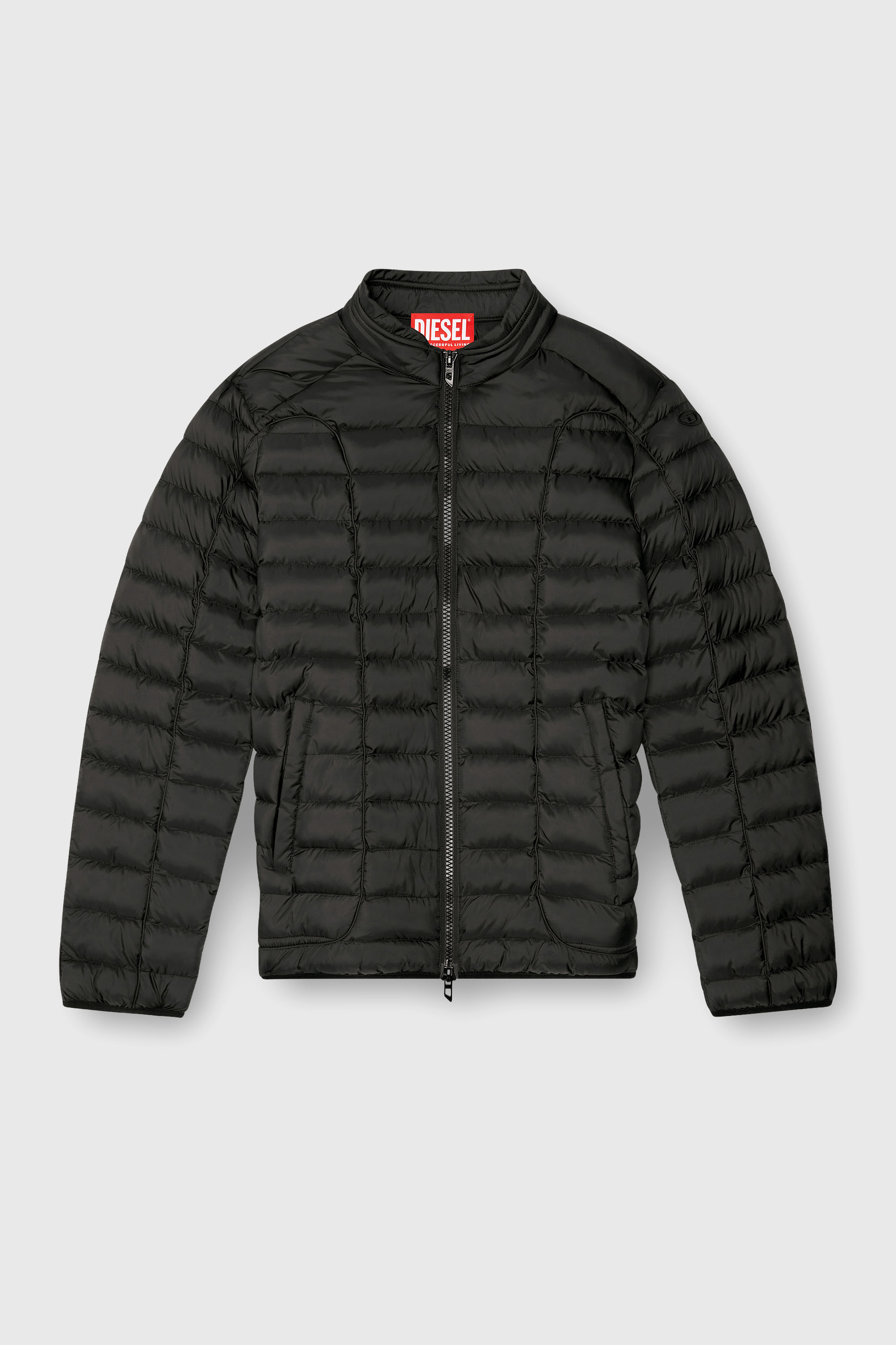 Diesel - W-PILOT, Man's Puffer jacket in light nylon in Black - 2