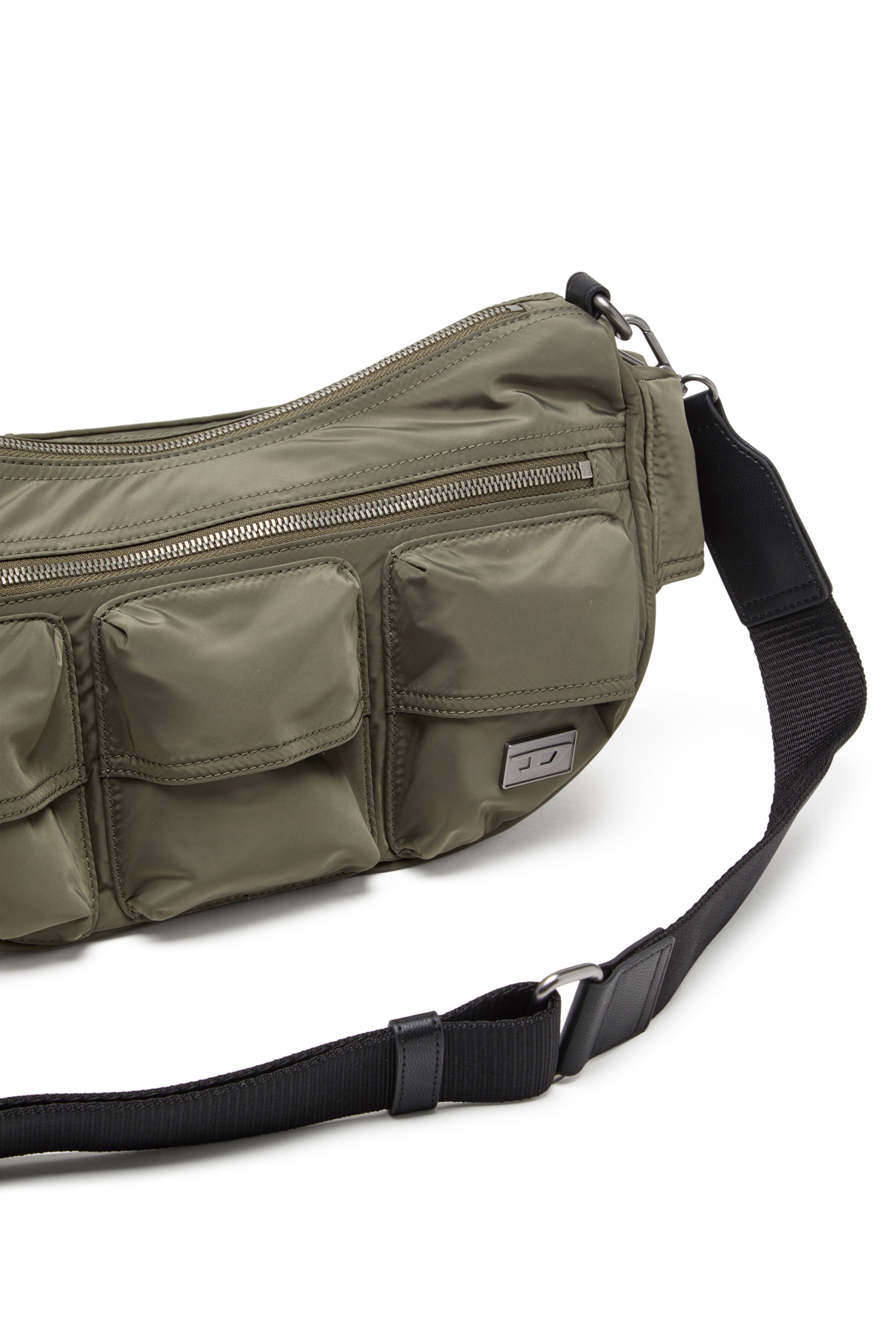 Diesel - MULTI-PKTS SHOULDER BAG X, Unisex's Multi-Pkts-Multipocket bag in utilitarian shell in Green - 5