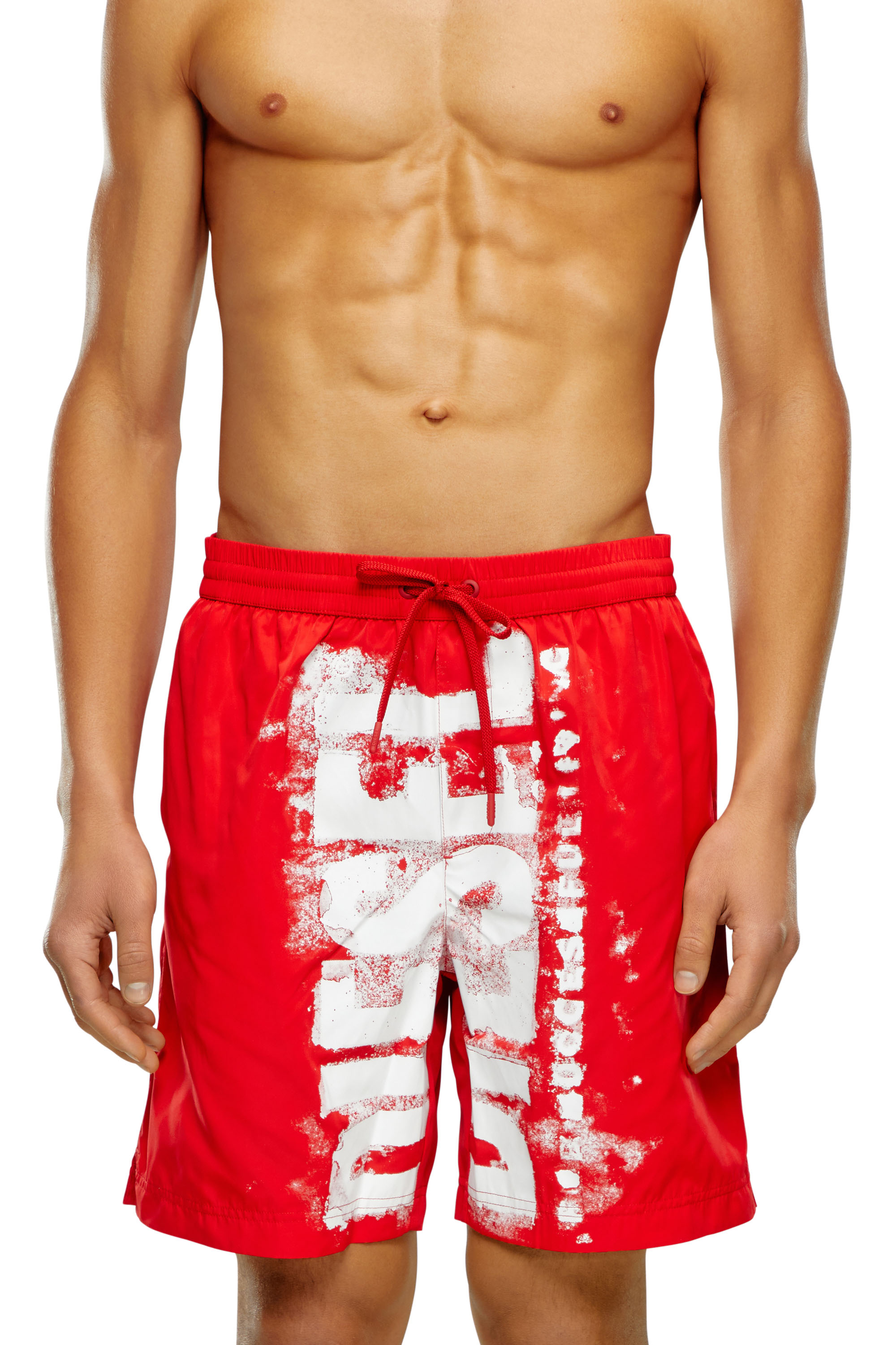 Diesel - BMBX-POWEL-47.5, Man Board shorts with blotchy logo in Red - Image 2