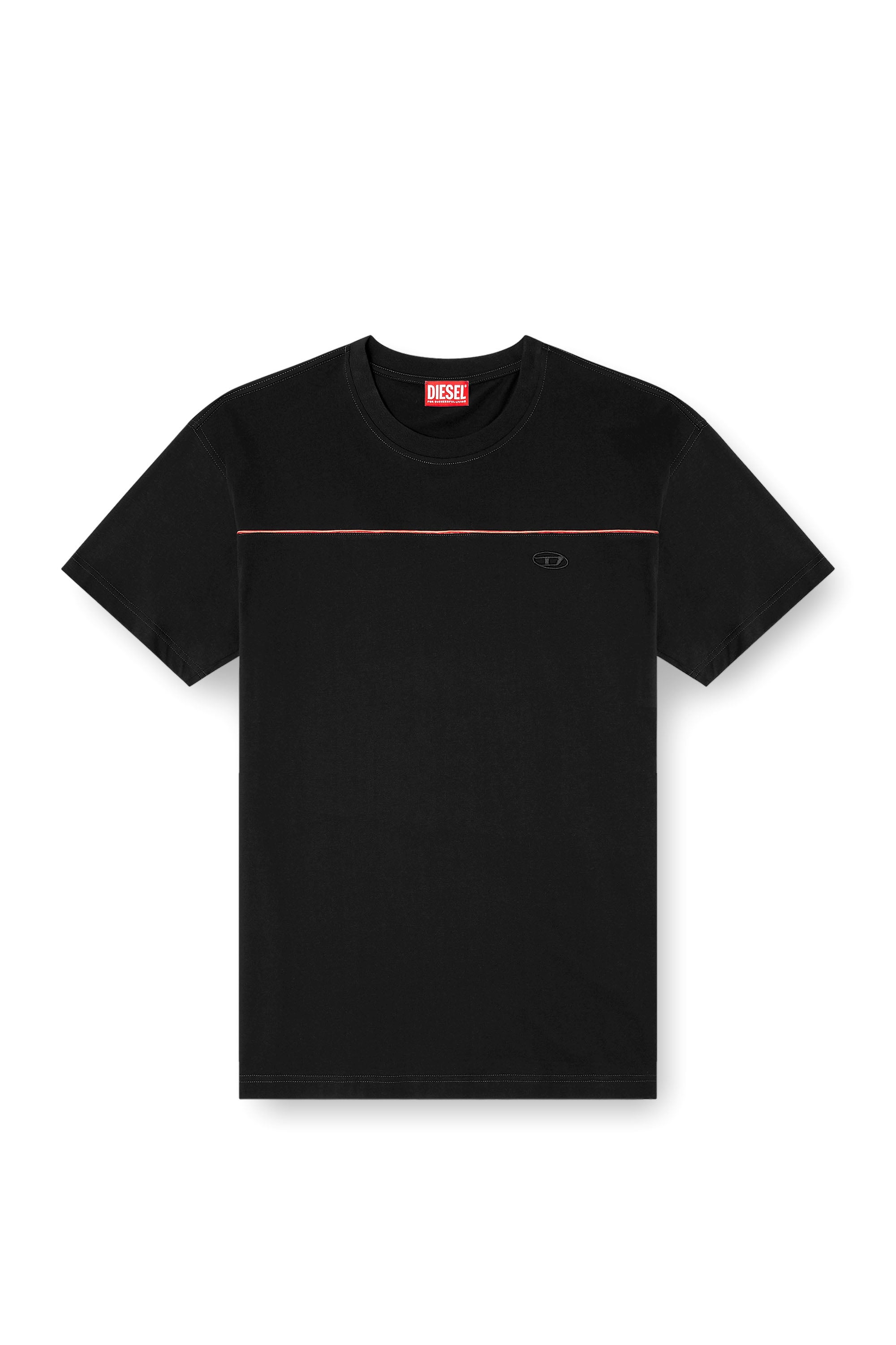Diesel - T-NORM-PIPING, Man's T-shirt with contrast piping in Black - 3