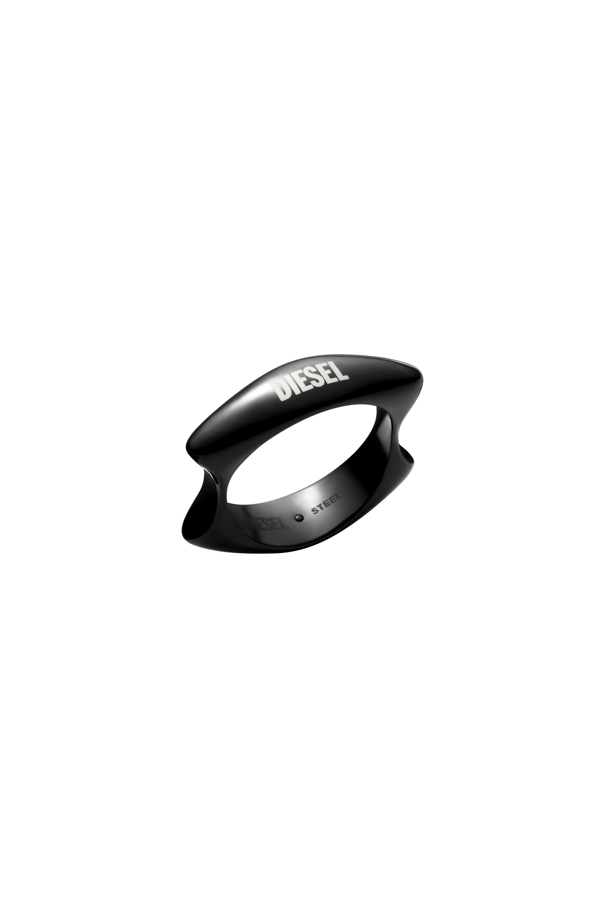 Diesel - DX1632001 JEWELLERY, Unisex's Black stainless steel band ring in Black - 1