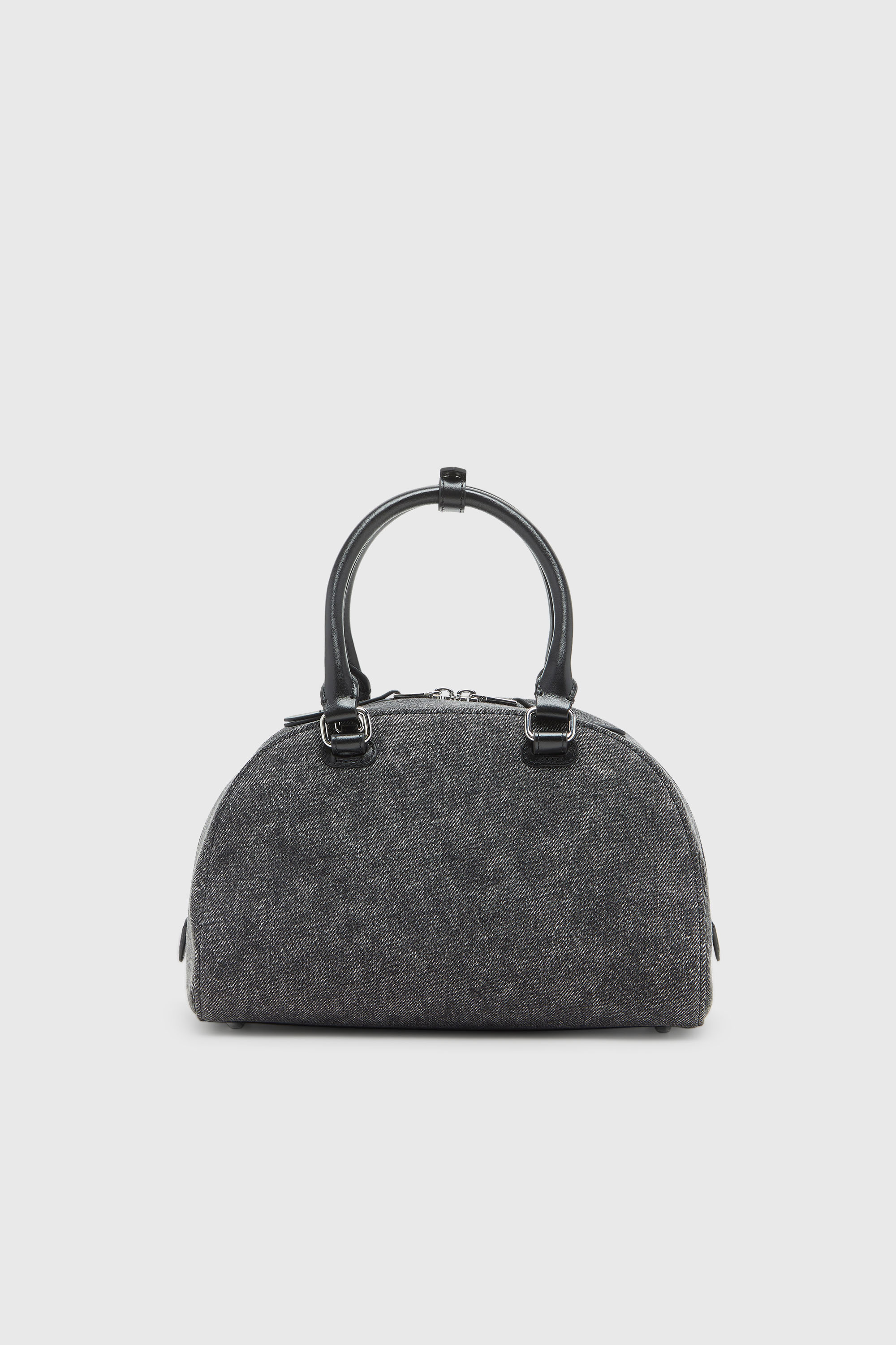 Diesel - 1DR DOME TOP HANDLE, Woman's 1DR Dome-Bowling bag in washed denim in Grey - 2