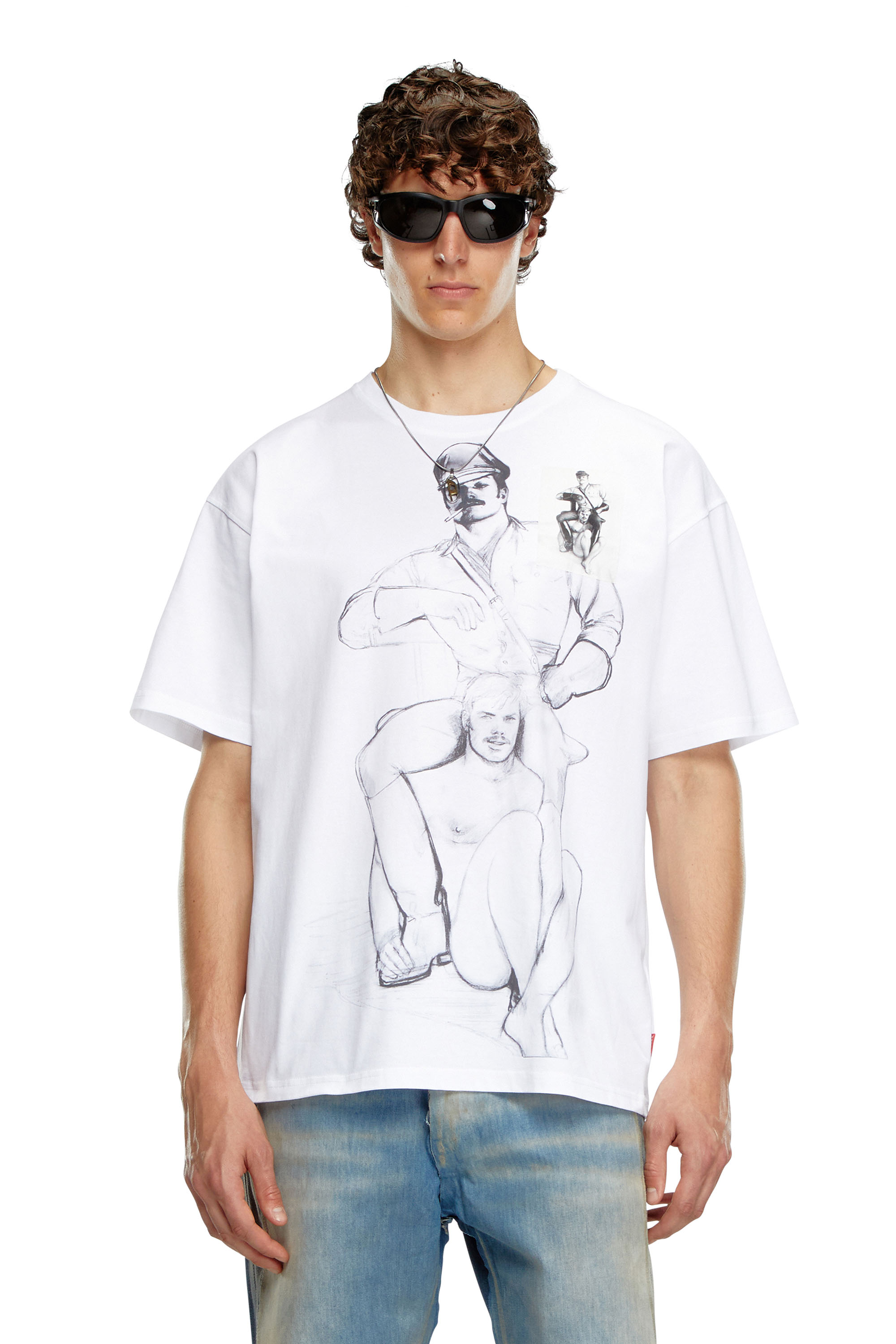 Diesel - PR-T-BOXT-TOF, Unisex T-shirt with prints and patches in White - Image 1
