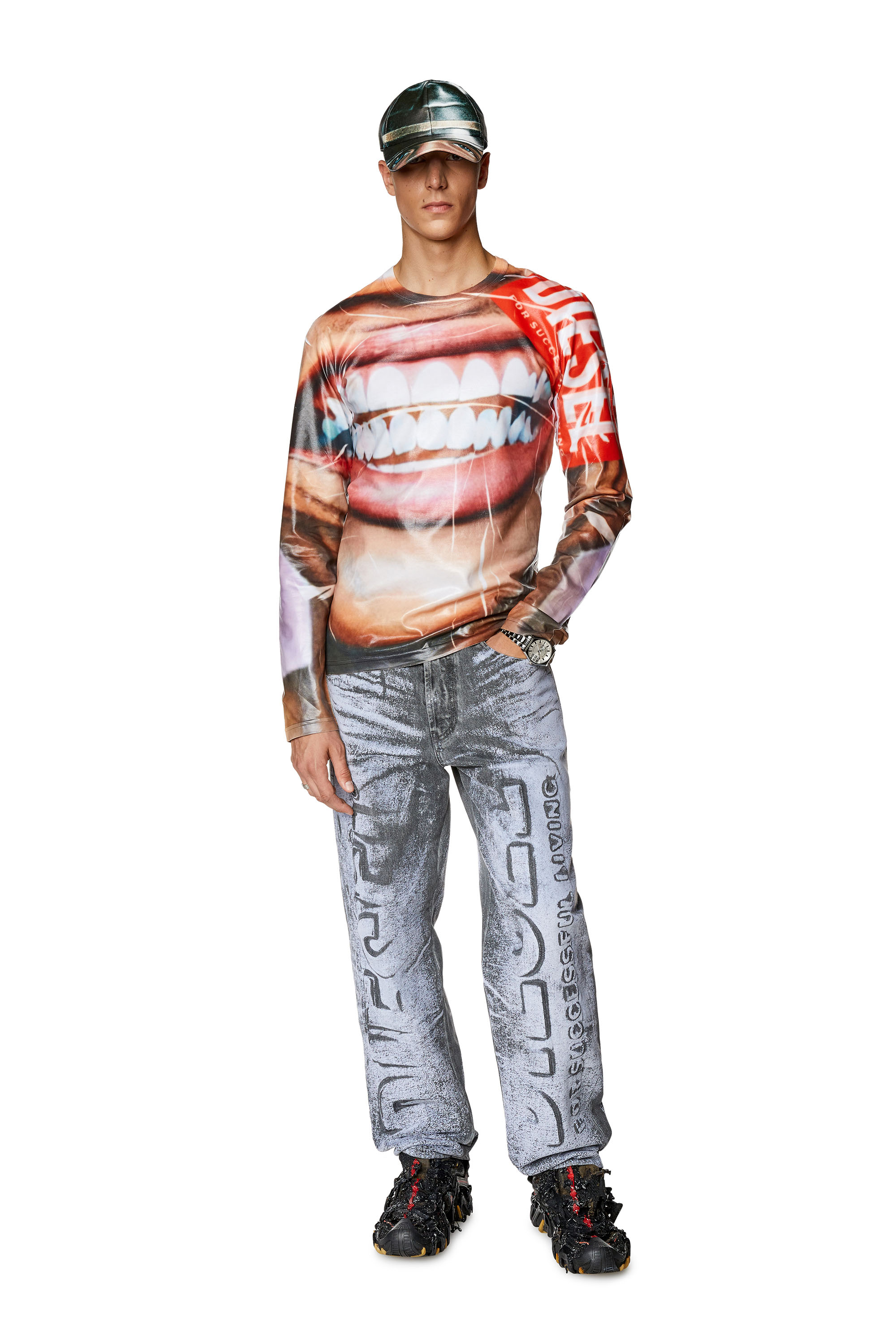 Diesel - T-NIBE-LS, Beige/White - Image 2