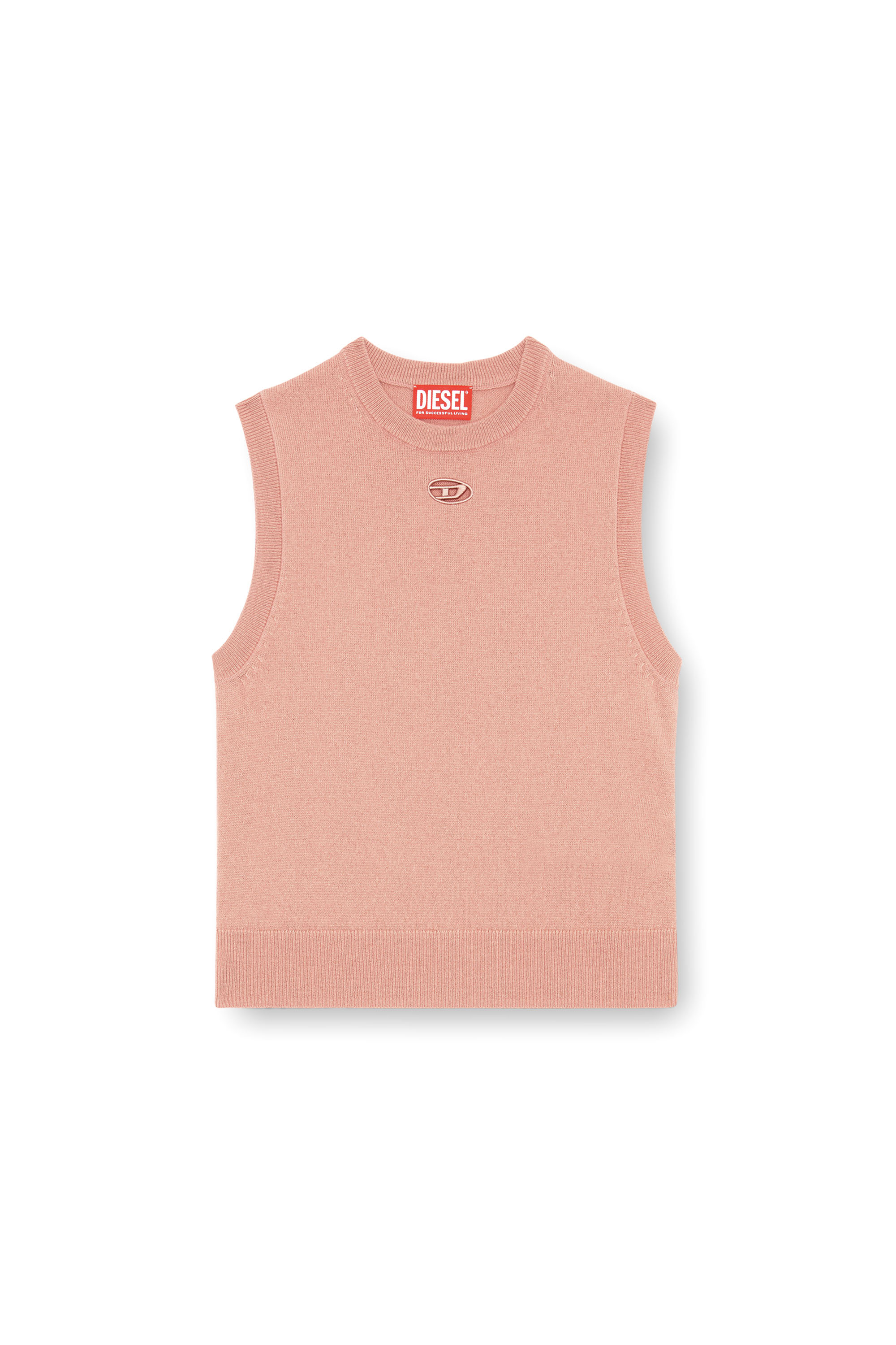 Diesel - M-ARGA-SL, Woman's Cropped vest in wool and cashmere knit in Pink - 5