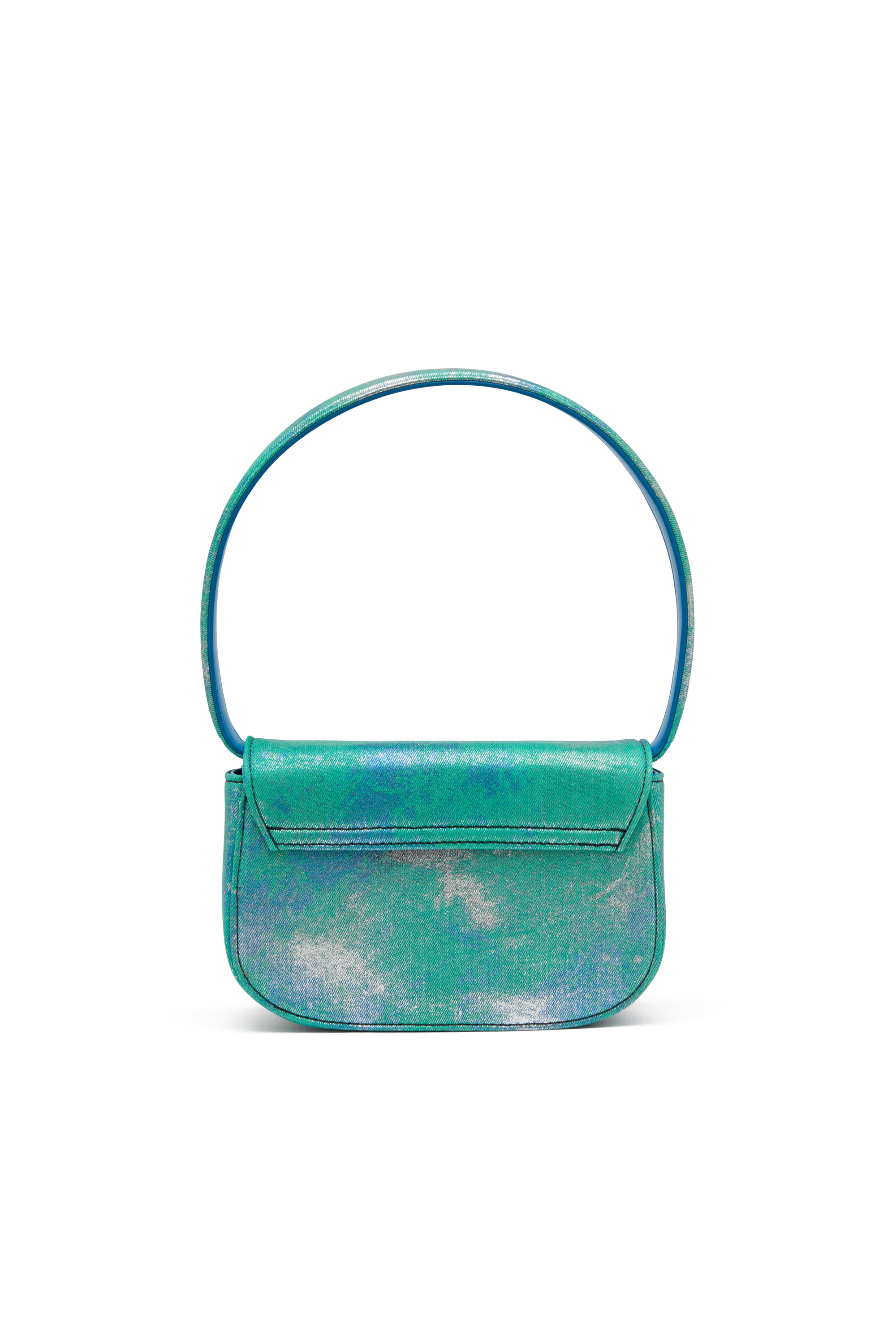 Diesel - 1DR, Woman's Iconic shoulder bag in pop colour denim in Blue/Green - 2