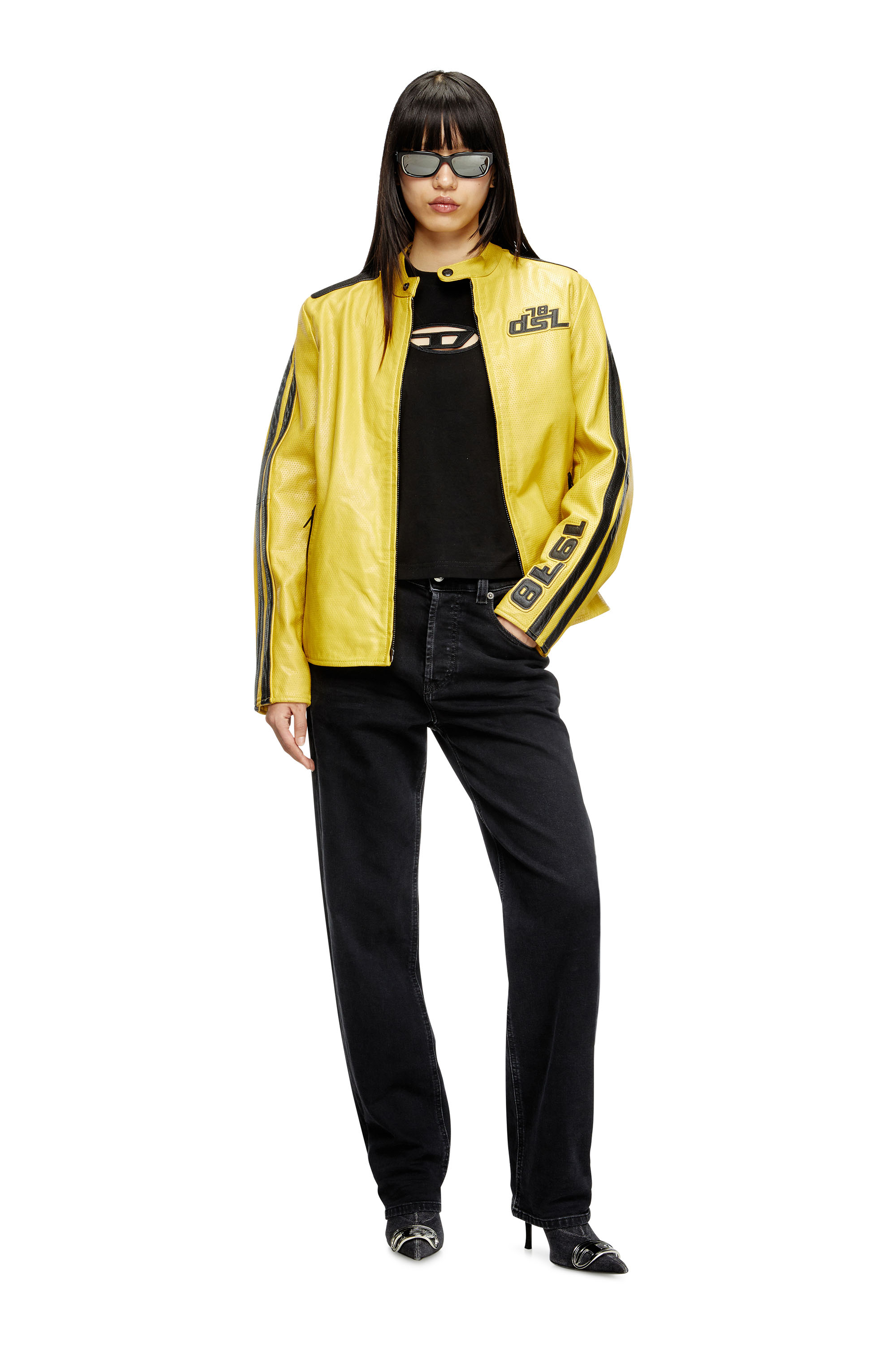 Diesel - T-ROWY-OD, Woman's Boxy T-shirt with embroidered D in Black - 1