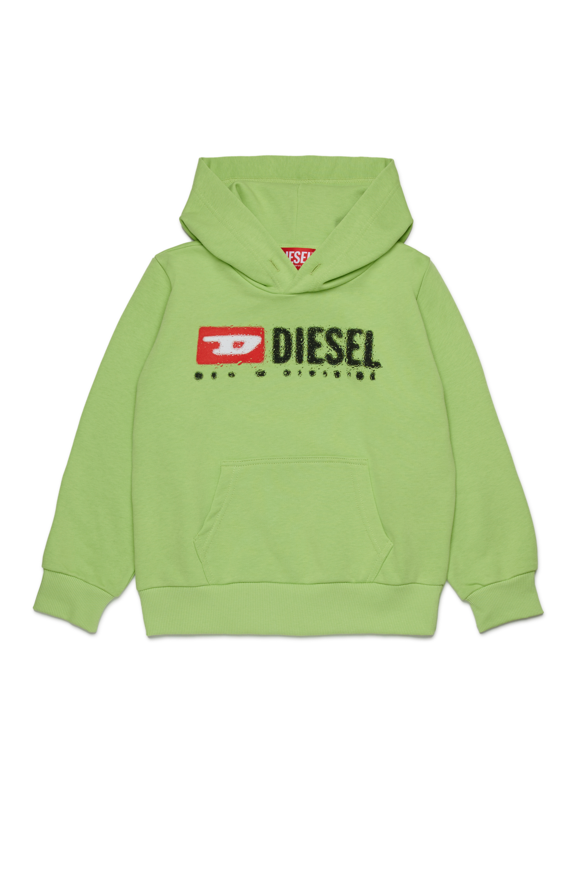 Diesel - SDROPSHOOD OVER, Man's Cotton sweatshirt with logo print in Green - 1
