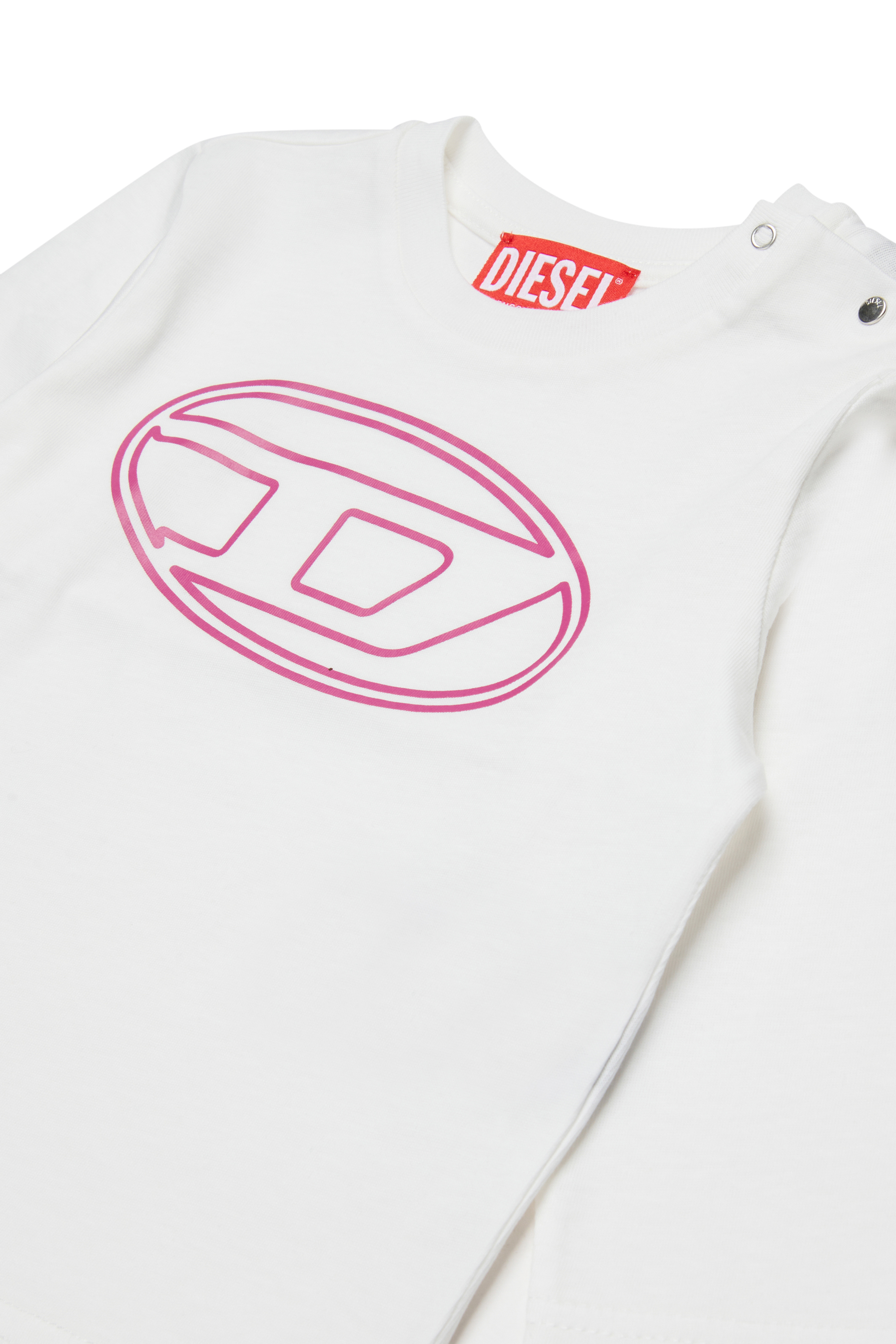 Diesel - TRULLYB, Unisex's Cotton t-shirt with logo print in White/Pink - 3
