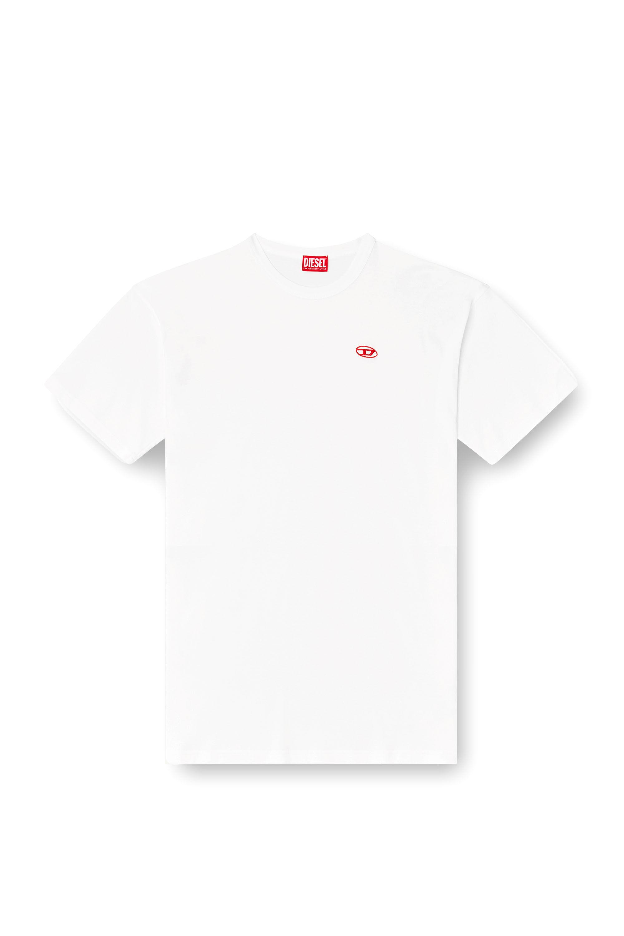 Diesel - T-BOXT-T6, Man's T-shirt with red Oval D in White - 3