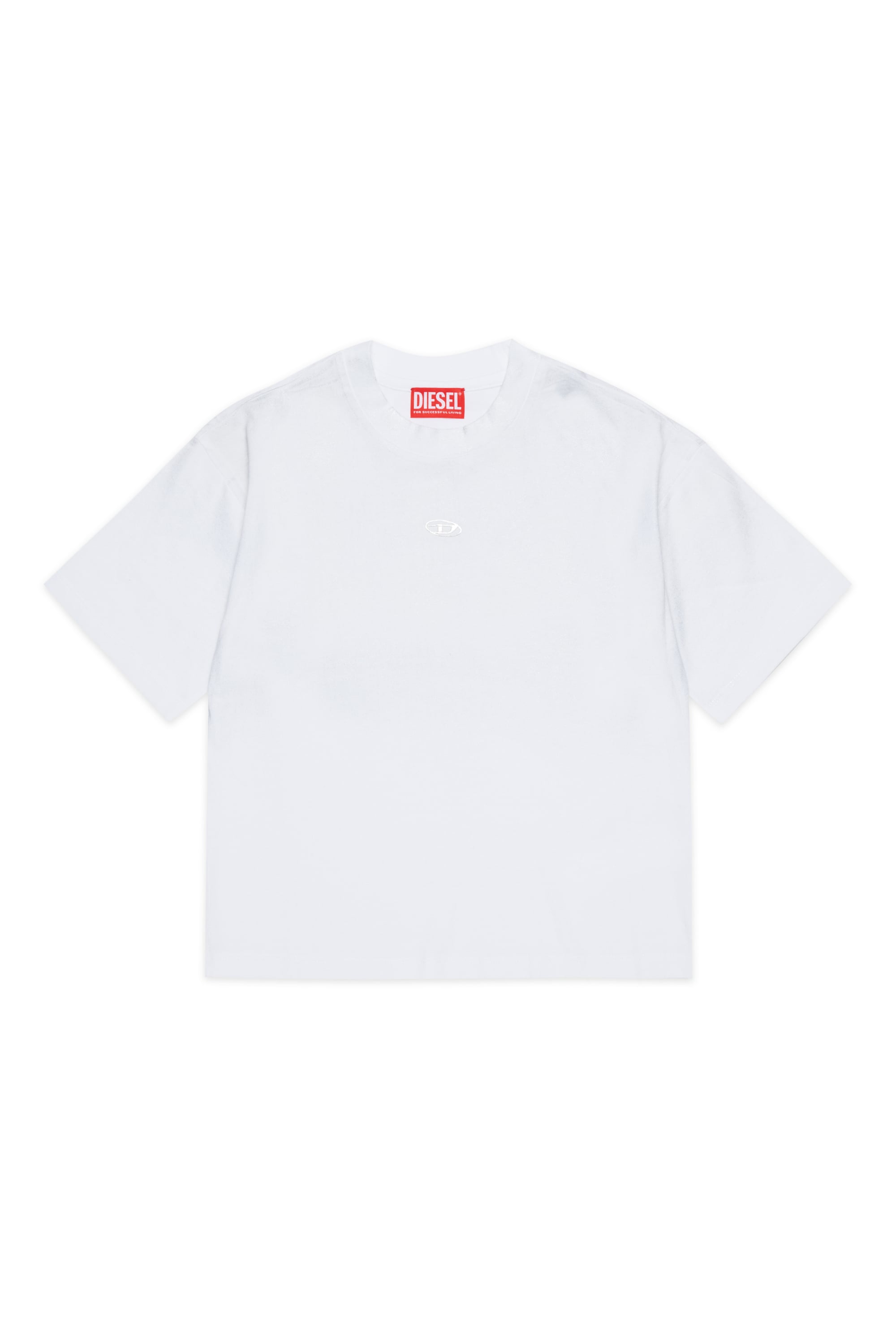 Diesel - TANORMYS2, Woman's Cotton T-shirt with tonal Oval D embroidery in White - 1