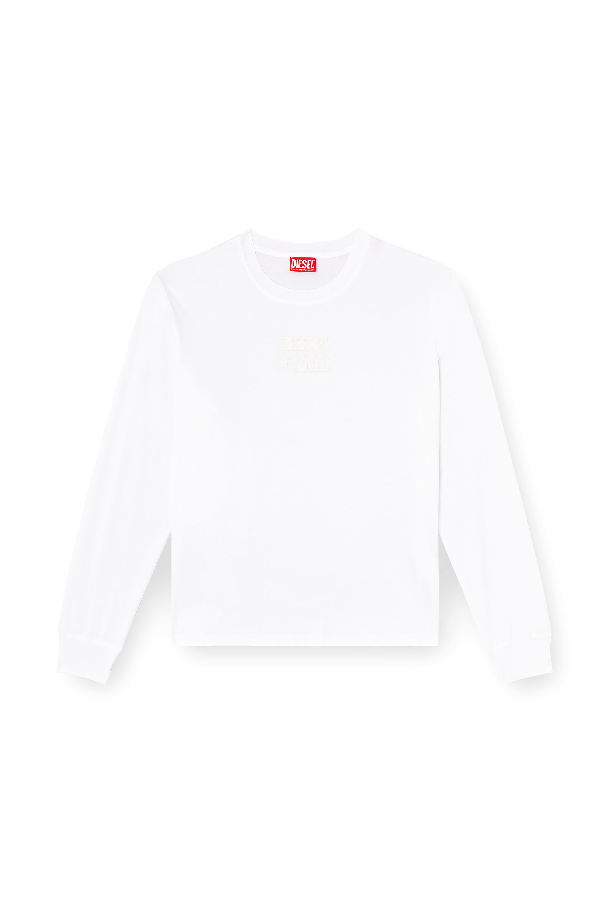 Diesel - T-MADJUST-LS-T1, Man's Long-sleeve cotton t-shirt in White - 3