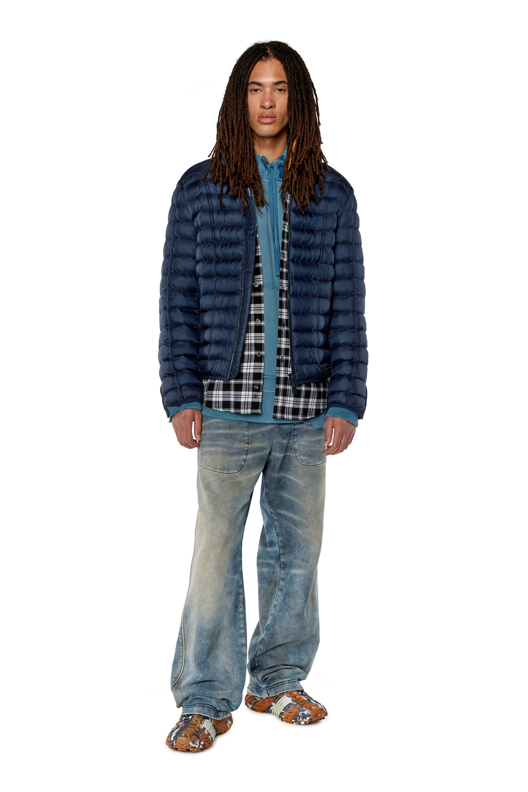 diesel blue puffer jacket