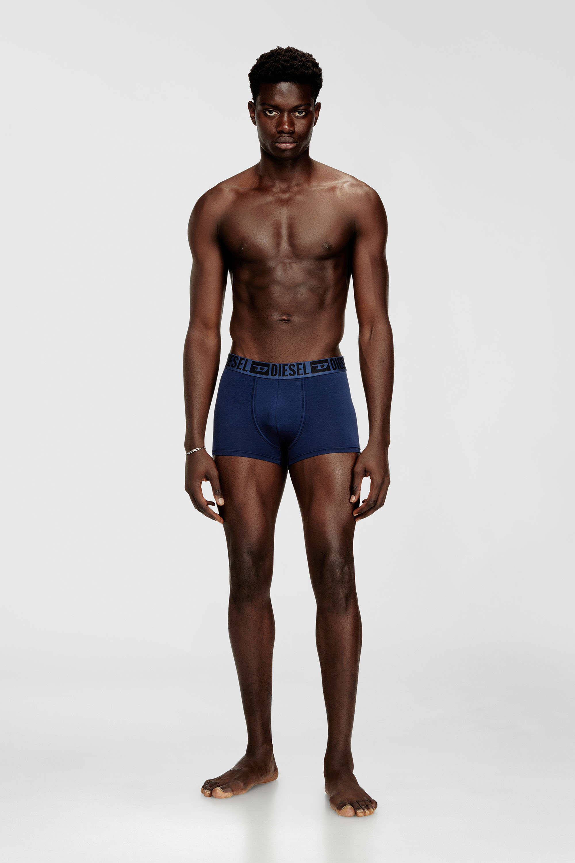 Diesel - MIKE-D-CORE-3PACK, Man's Three-pack of stretch cotton boxer briefs with tonal waistband in Blue/Black - 2