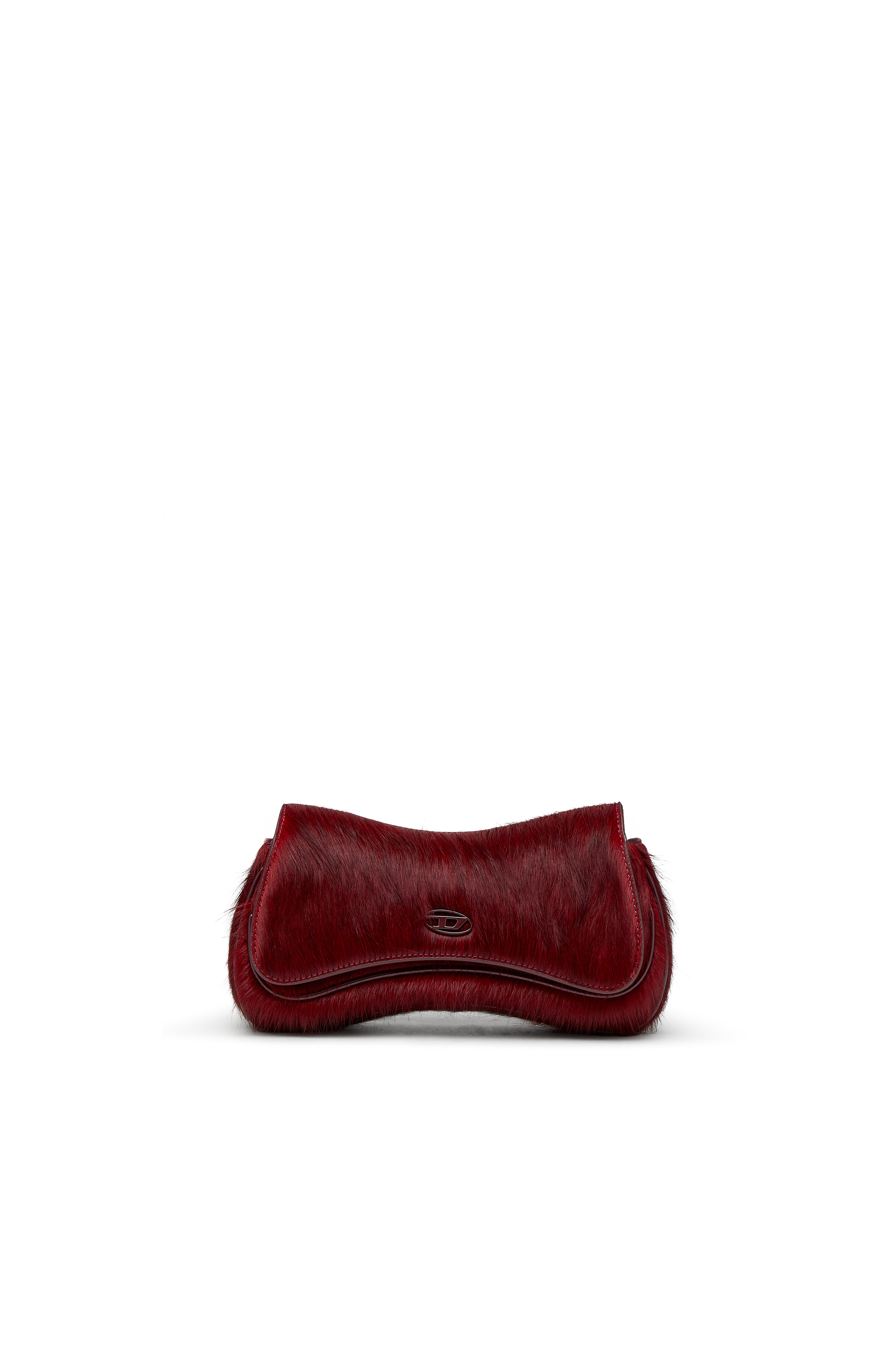 Diesel - PLAY CLUTCH, Woman's Play-Clutch in coloured hairy leather in Burgundy - 1