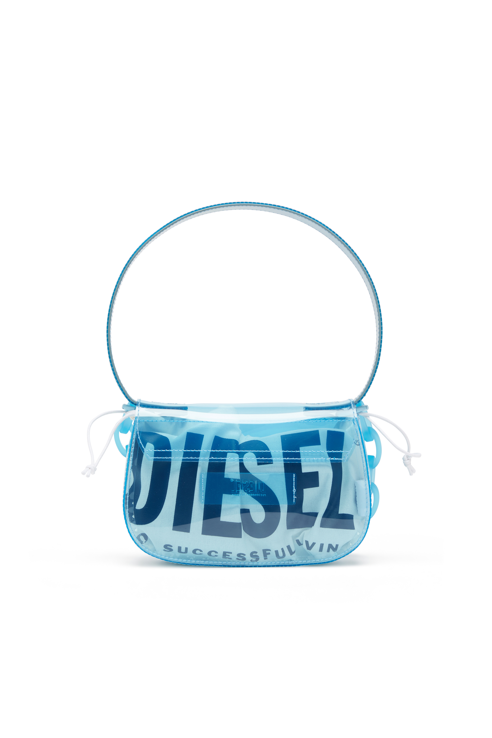 Diesel - 1DR, Woman's 1DR-Iconic shoulder bag in transparent TPU in Blue - 2