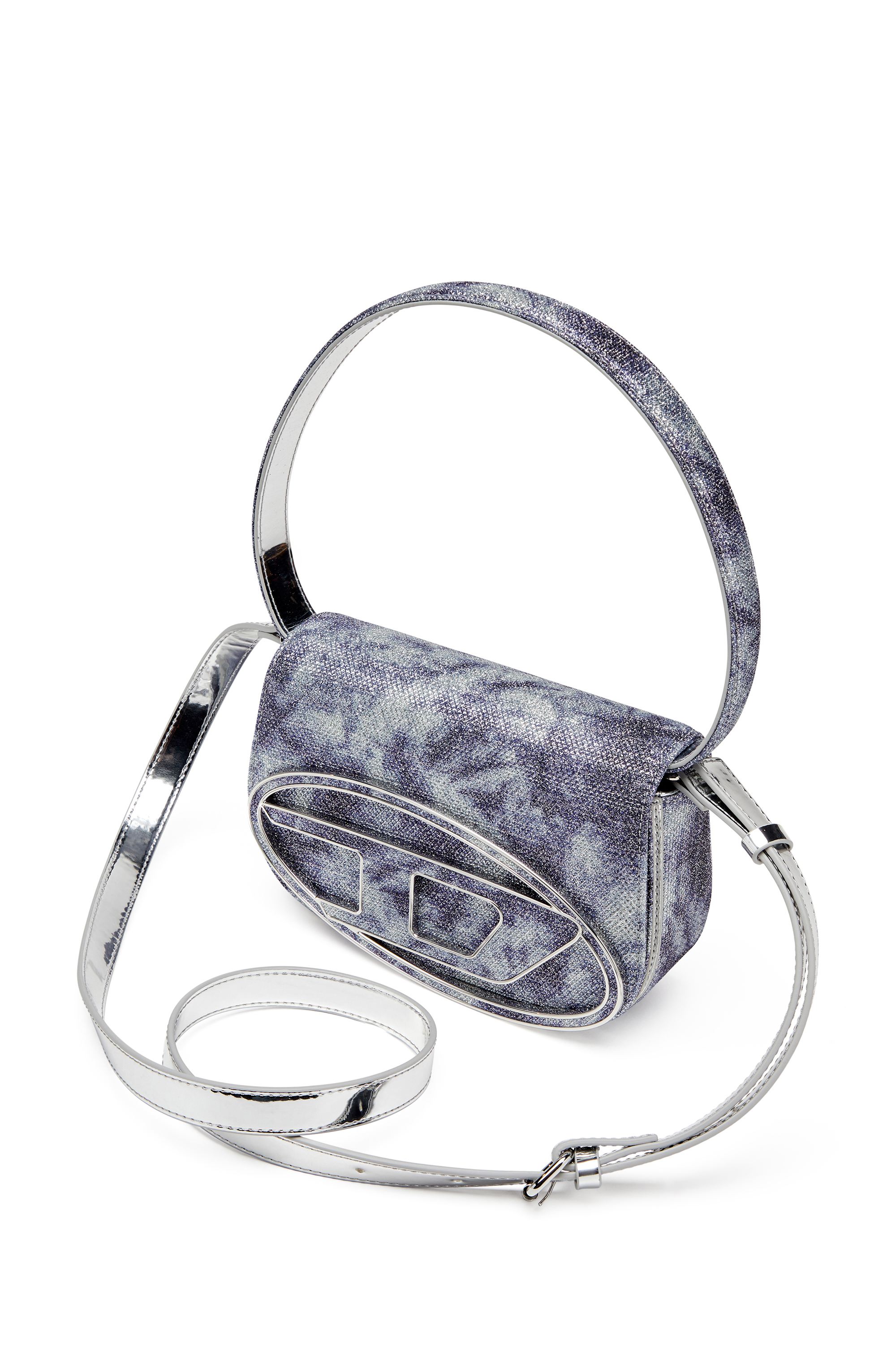 Diesel - 1DR, Woman's 1DR-Iconic shoulder bag in shimmer fabric in Blue - 6