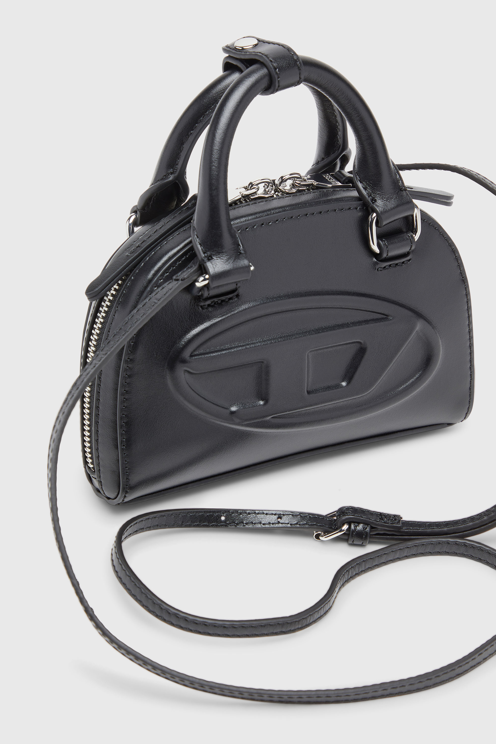 Diesel - 1DR DOME CROSSBODY XS, Woman's 1DR Dome-Slim bowling bag in nappa leather in Black - 6