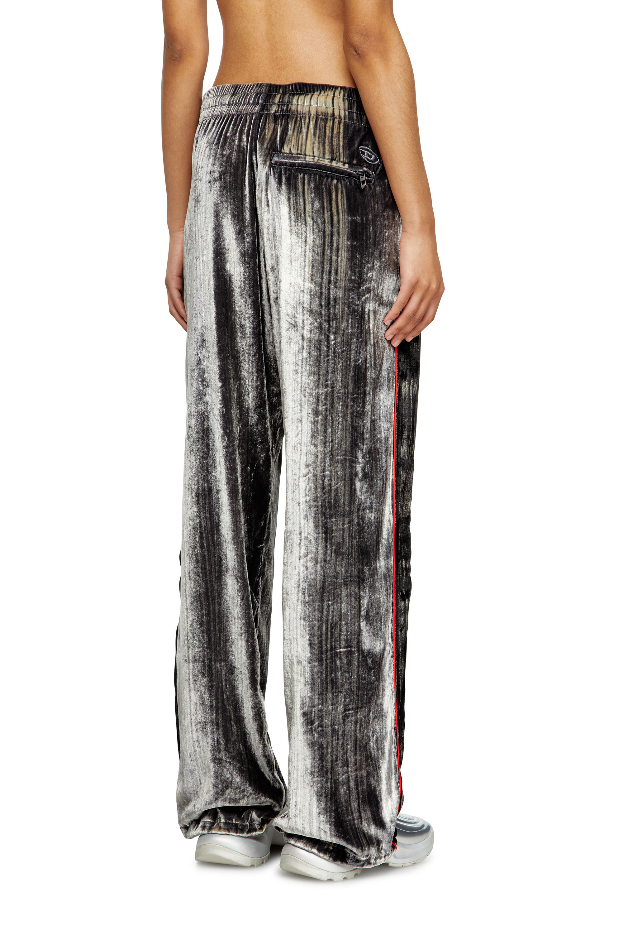 Diesel - P-HAY-FEM, Woman's Track pants in treated velvet in null - 4