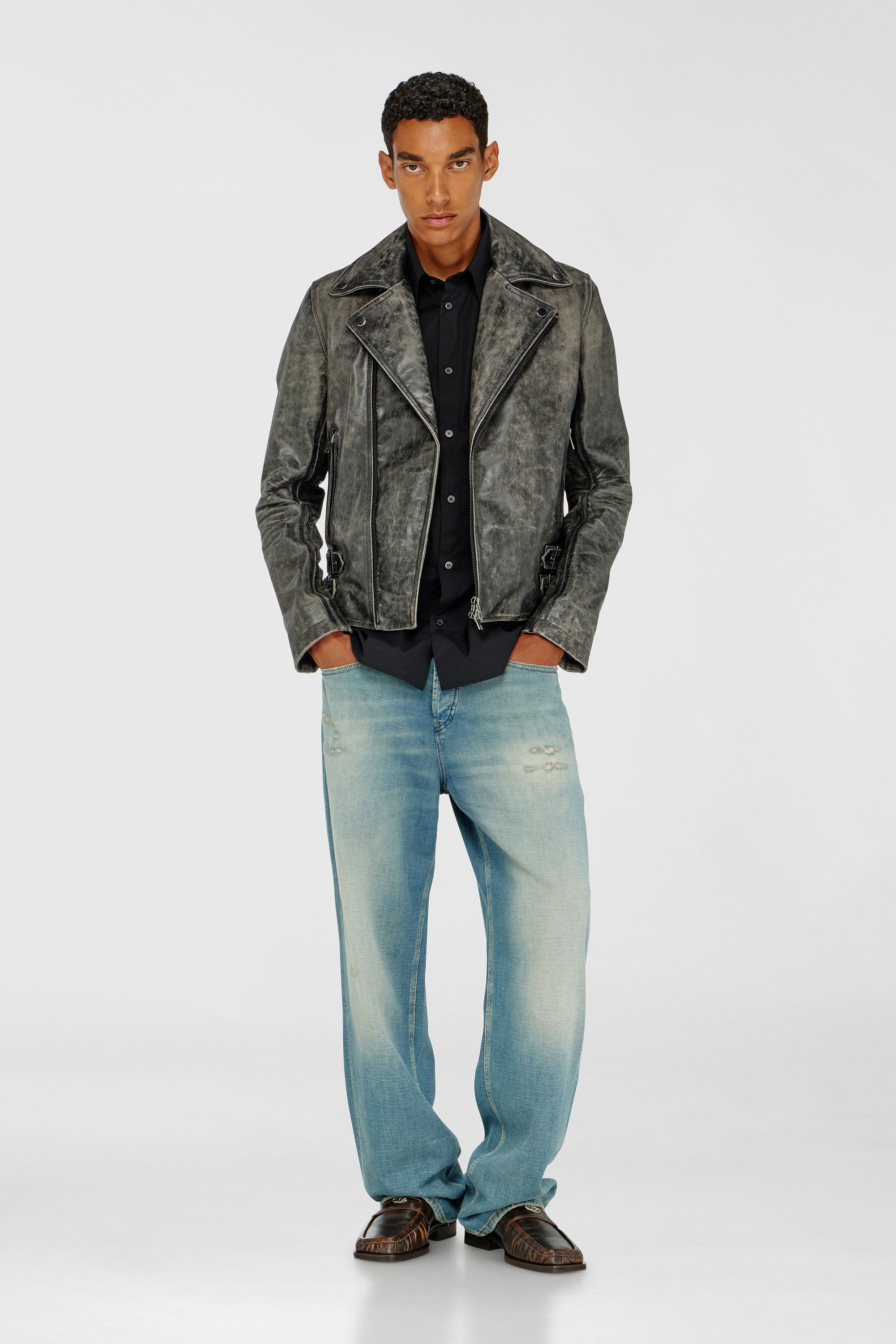 Diesel - S-SIMPLY-GSBH, Man's Stretch poplin shirt with embroidery in Black - 2