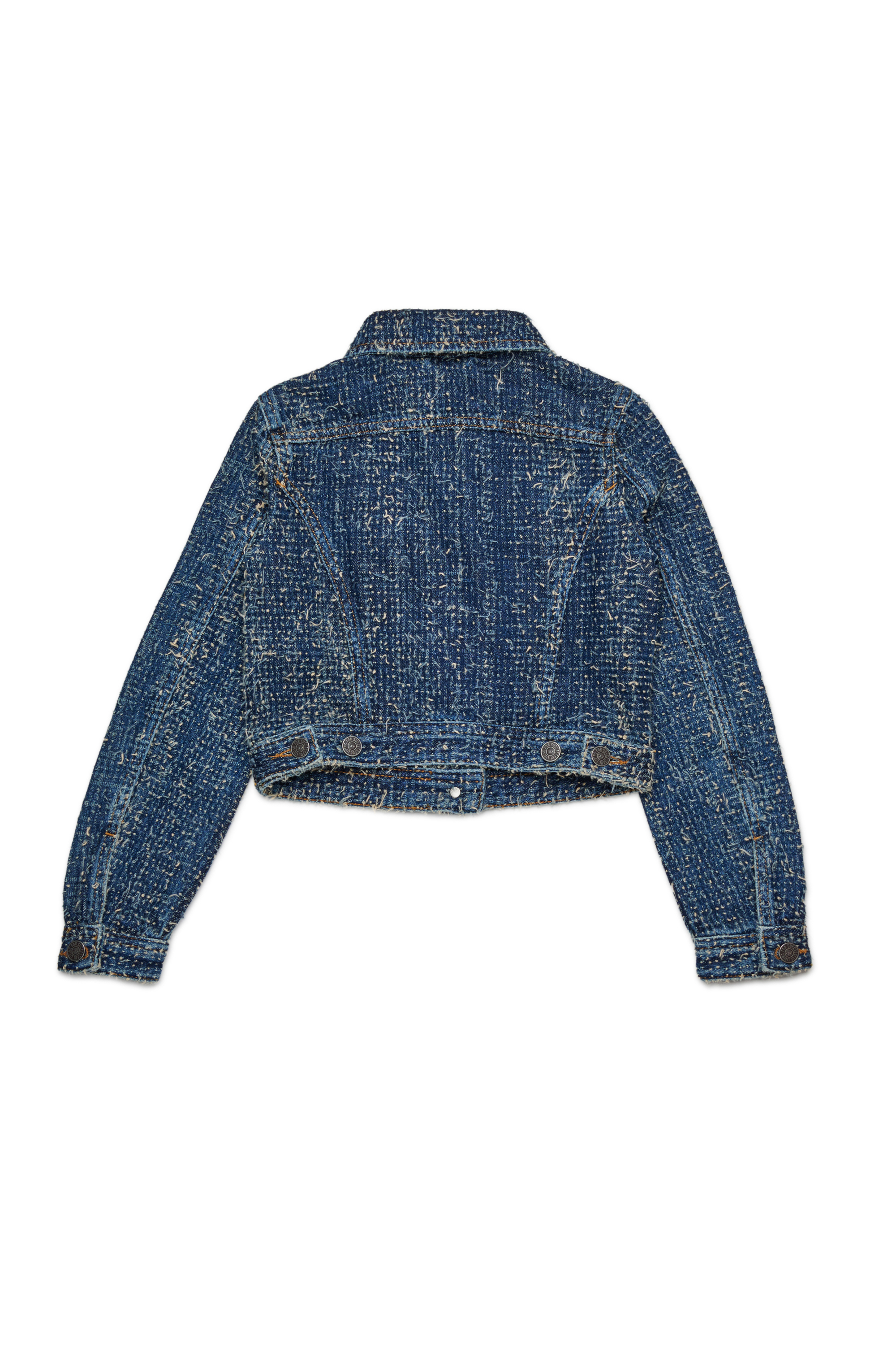 Diesel - JSLIMMY-J, Woman's Denim jacket with boucle effect in Dark Blue - 2