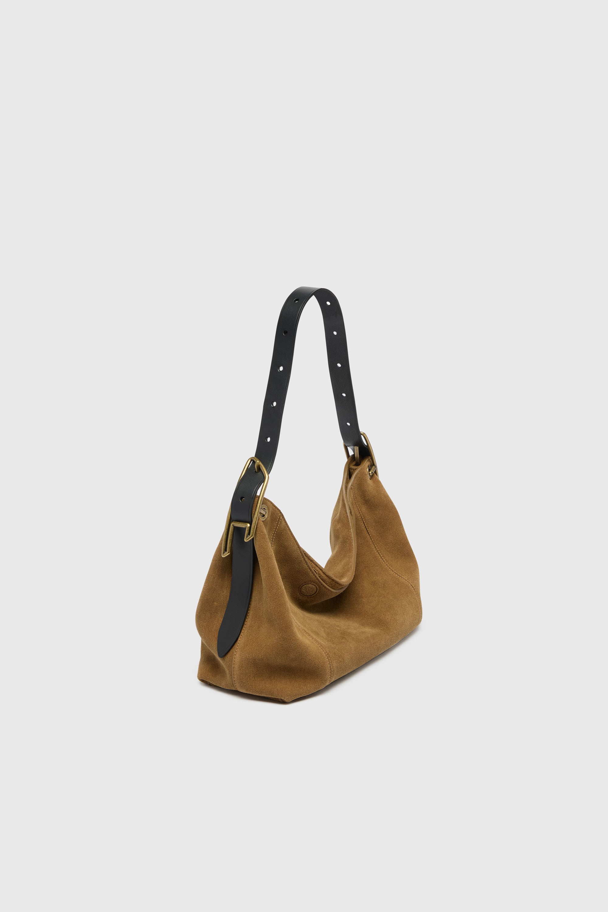 Diesel - D-LINE HOBO S, Woman's D-Line-Shoulder bag in waxed suede in Light Brown - 2