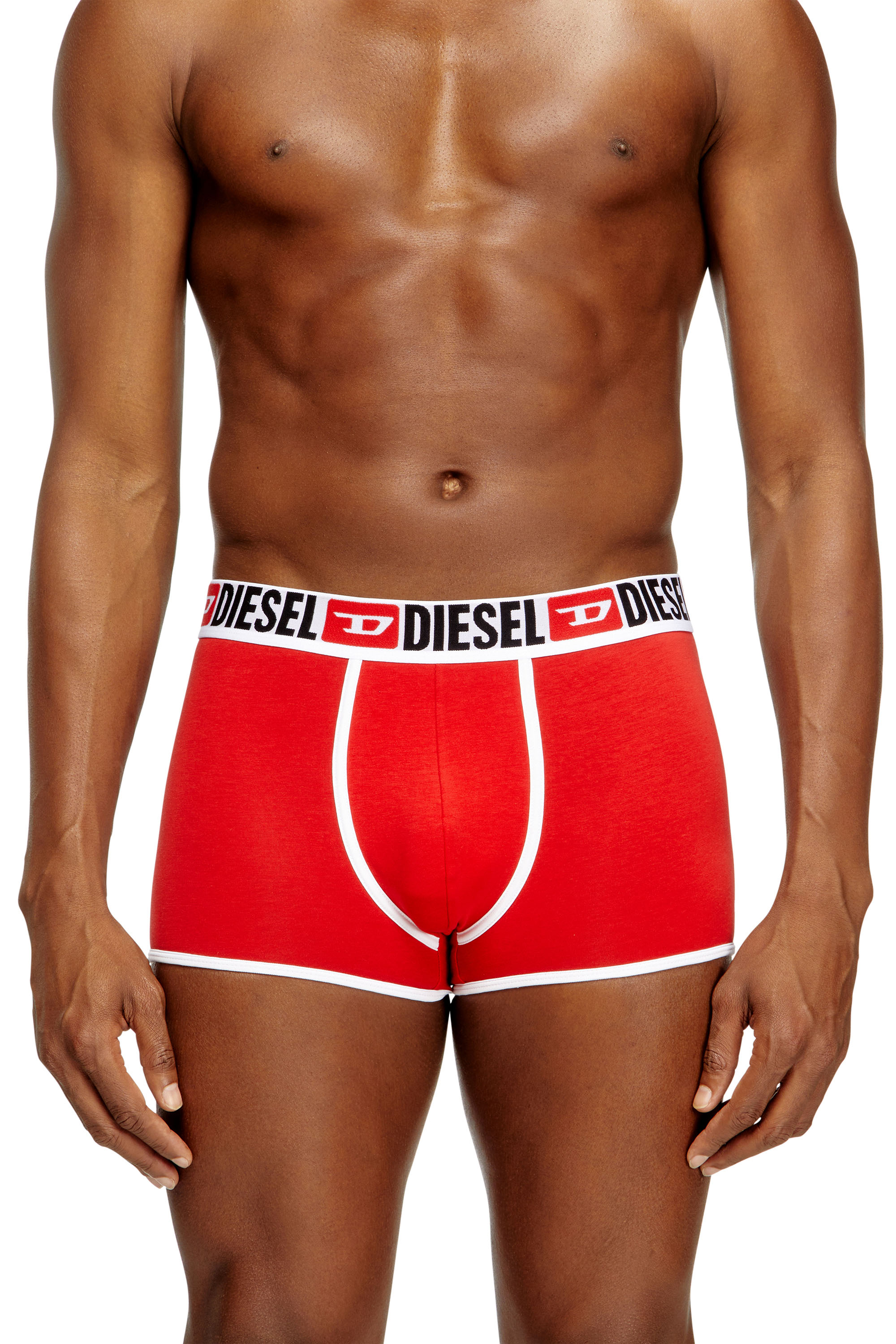 Diesel - DANILO-D-CORE-3PACK, Man's 3-pack of stretch cotton boxers with binding in Red - 3