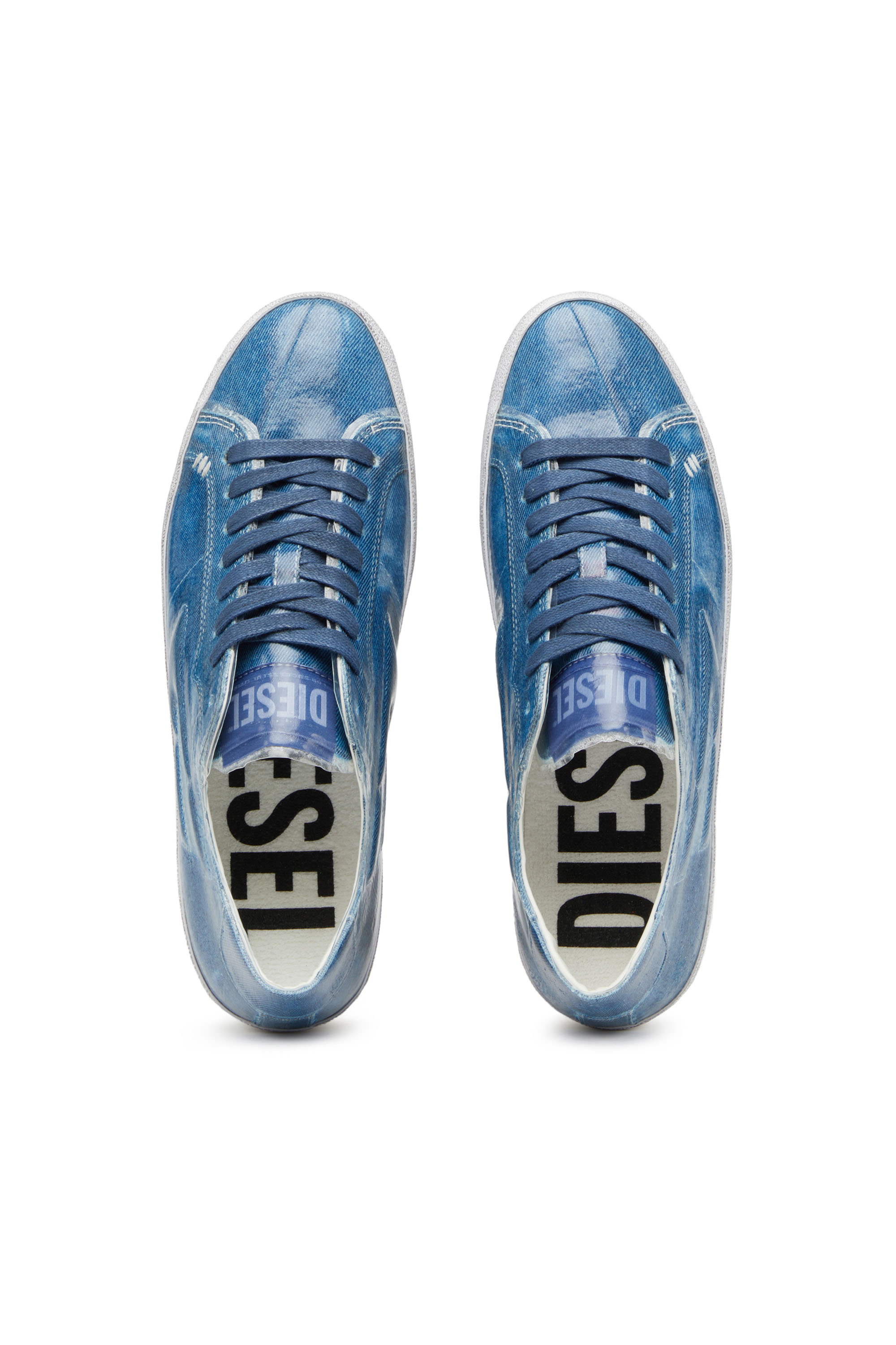 Diesel - S-LEROJI LOW, Man S-Leroji Low - Canvas sneakers with TPU overlay in Blue - Image 4